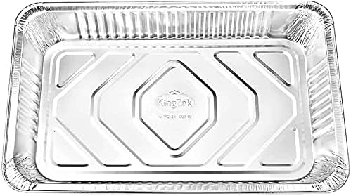 Aluminum Pans Full Size, Large Disposable Roasting & Baking Pan, 21"x13" Deep Foil Pans (100 Pack) Extra Heavy Duty Chafing Trays for Hotels, Restaurants, Caterers, Steam Table, Buffets & Bakeware