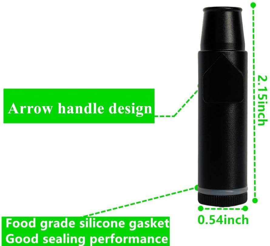 OMO Metal Ieak-proof Bottle (2nd Generation Upgrade Version) (Black)Portable Pepper Shaker (3 pack)