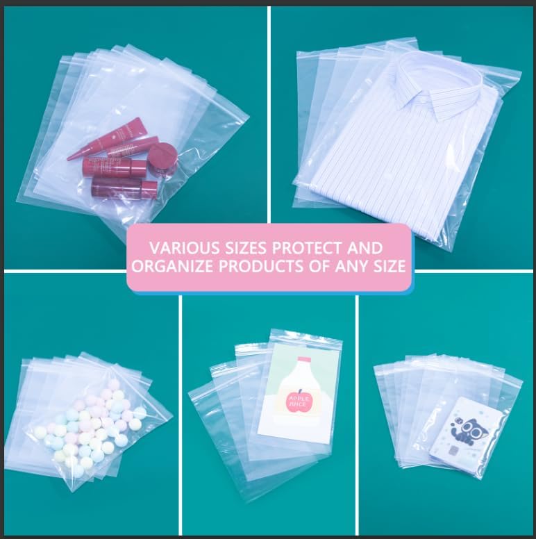 iMailer - 500 Pcs- 9" x 12" Clear Zip Bags - Reclosable Plastic Zip Poly Bags for A4, Letter Sized Documents, Clothing