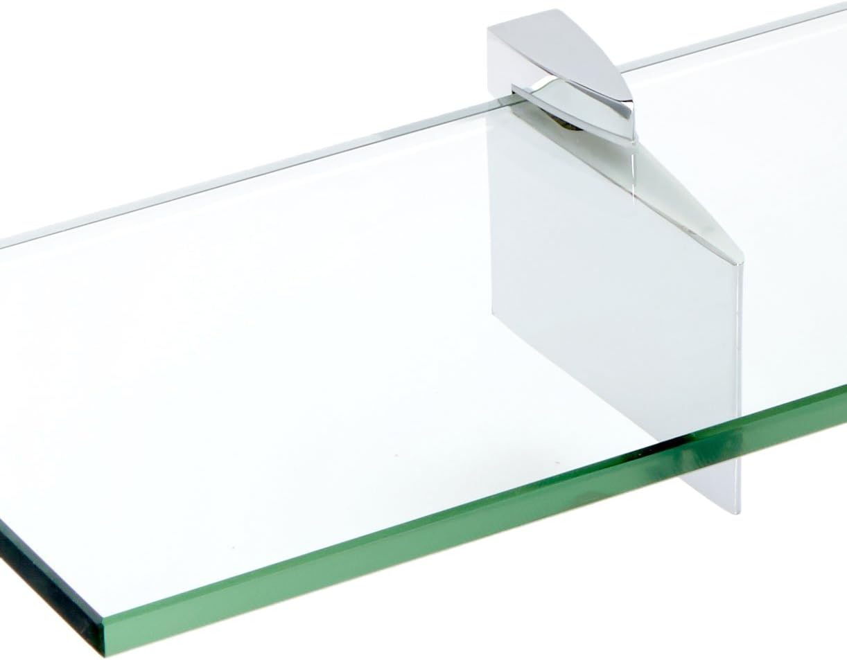 Spancraft Glass R-4.75x33-Chrome Raven Glass Shelf, Chrome, 4.75" x 33"