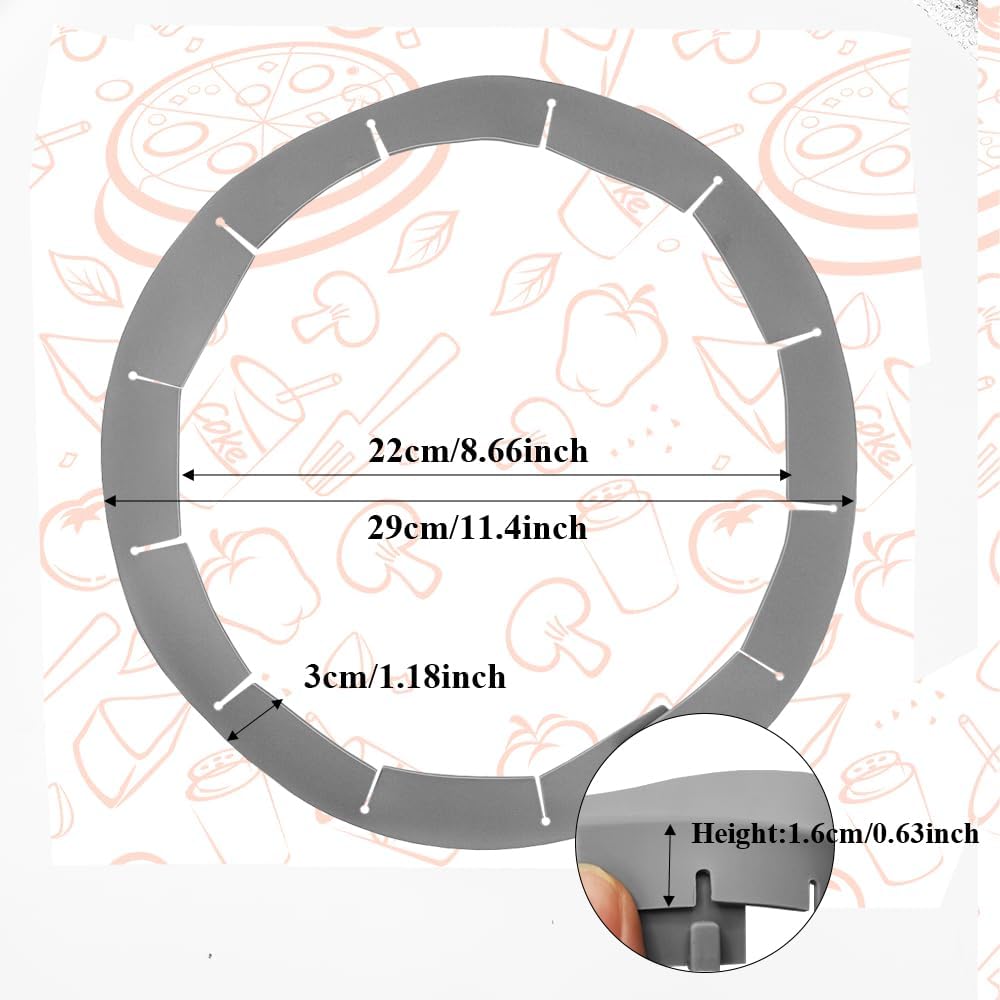 Adjustable Pie Crust Shields, Silicone Baking Protectors, Cover Ring Tools Fits 8-11.4 Inch Pies, Baking Pie Pizza Crust Shield Protector Cover for Edges (Red+Blue+Transparent+Grey)