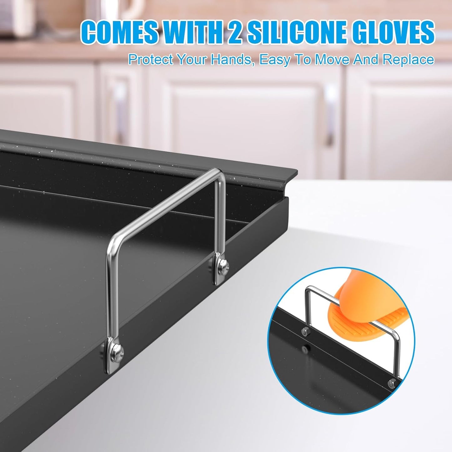 17 Inch Full-Size Griddle Inserts for Charbroil Performance 2 Burner 463631410 463660421 463655621 463622514 463630422 463343015, Flat Top Griddle Plate Parts for Charbroil G460-0500-W1 G430-0016-W1