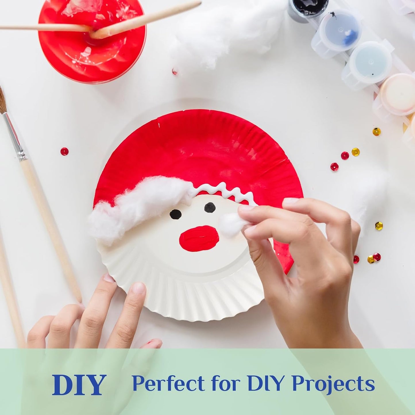 MUCHII 600 Count 6 Inch Paper Plates, White Uncoated Disposable Dessert Plates for Snacks, Cake, Candy