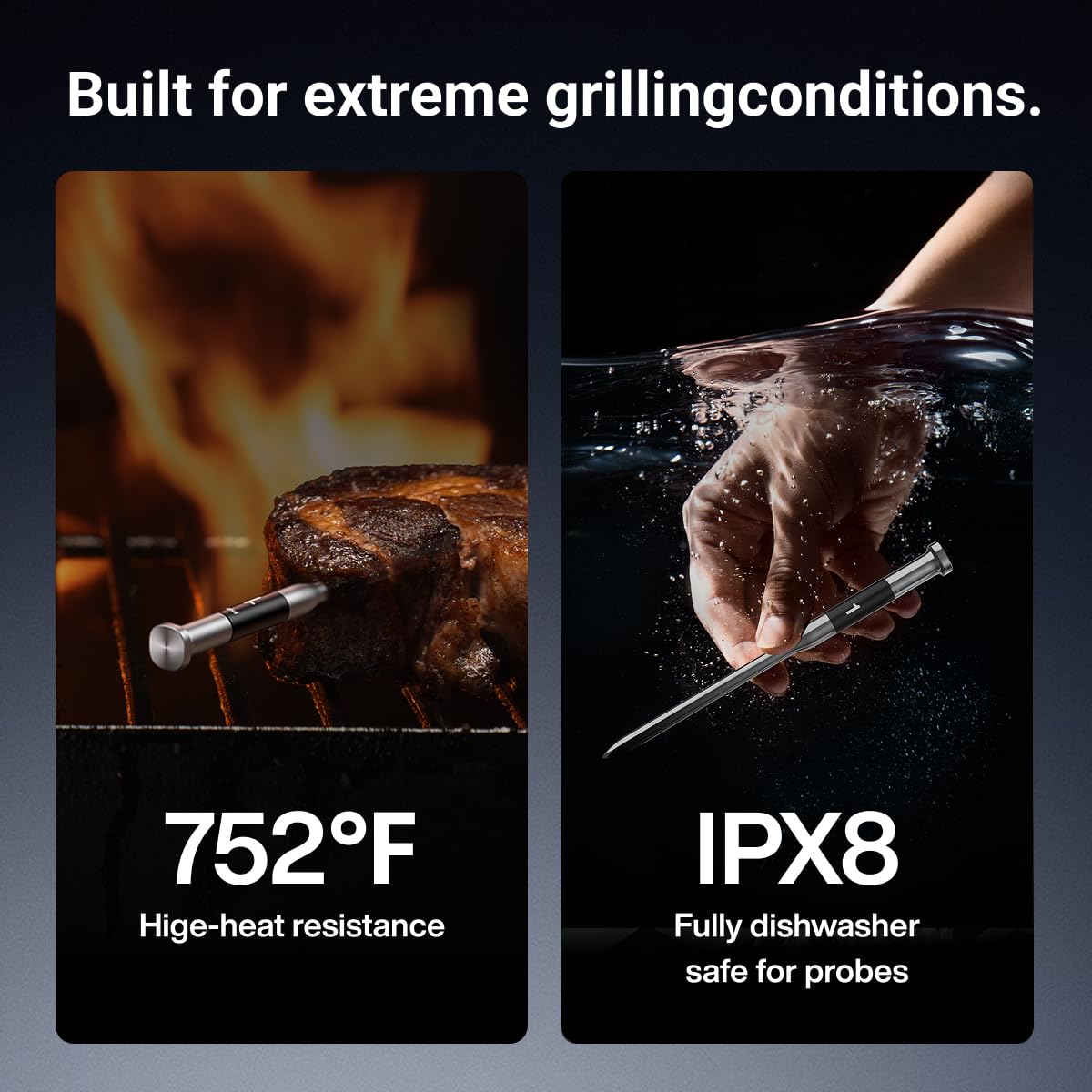 ThermoMaven 3000FT Smart Wireless Meat Thermometer, Sub-1G Long Range, 6 Sensors NIST Certified Accuracy, 2 Thin Probes, Standalone Base with Large LCD for Grill, Smoker, Oven, BBQ