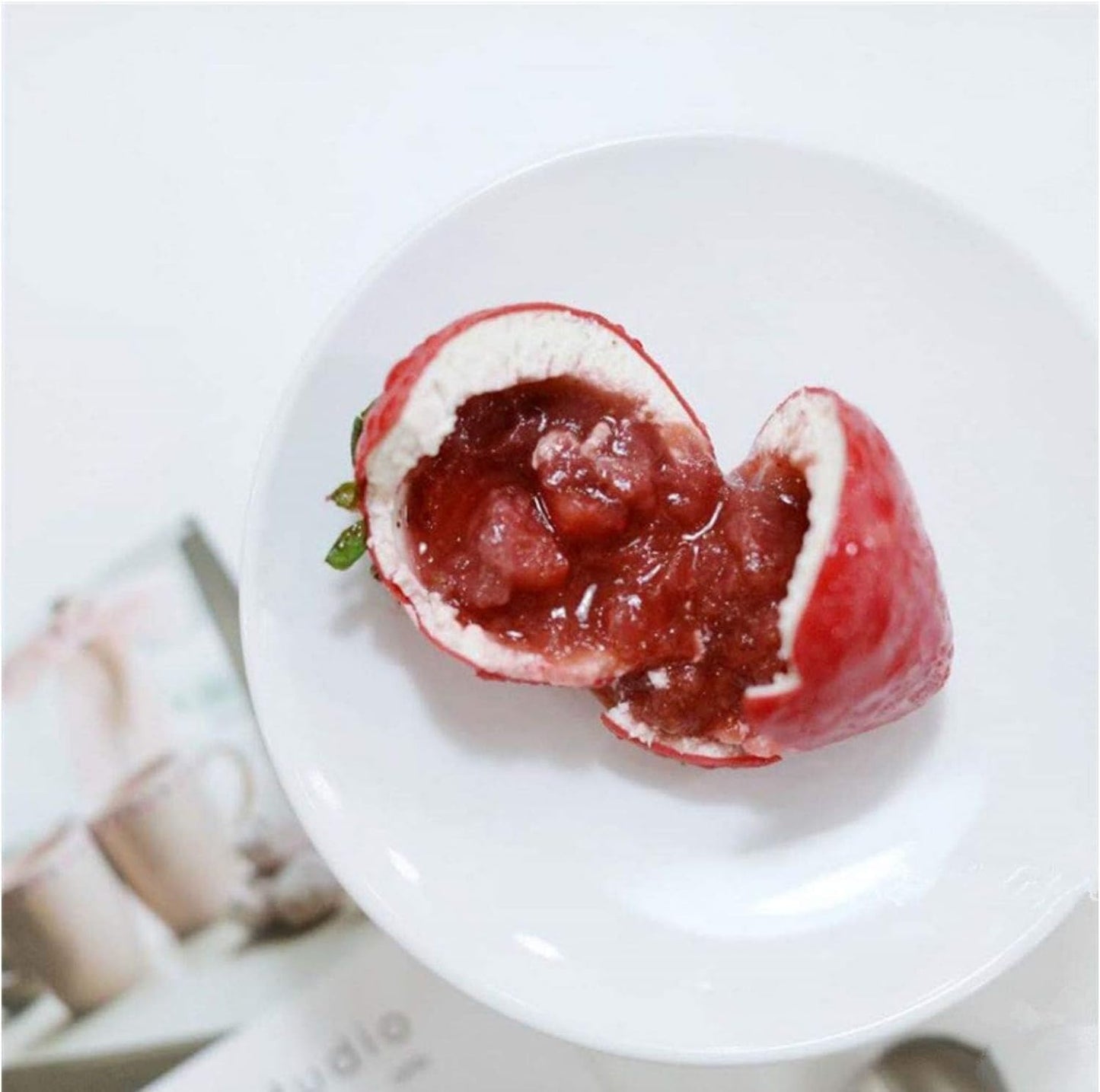 OCPO KITCHEN Strawberry Silicone Mold for Baking Mousse Cake, French Fruit Dessert, Pastry, Chocolate, Ice Cream, Cake Decoration Mold, 3D Strawberry Shape (15-Cavity)