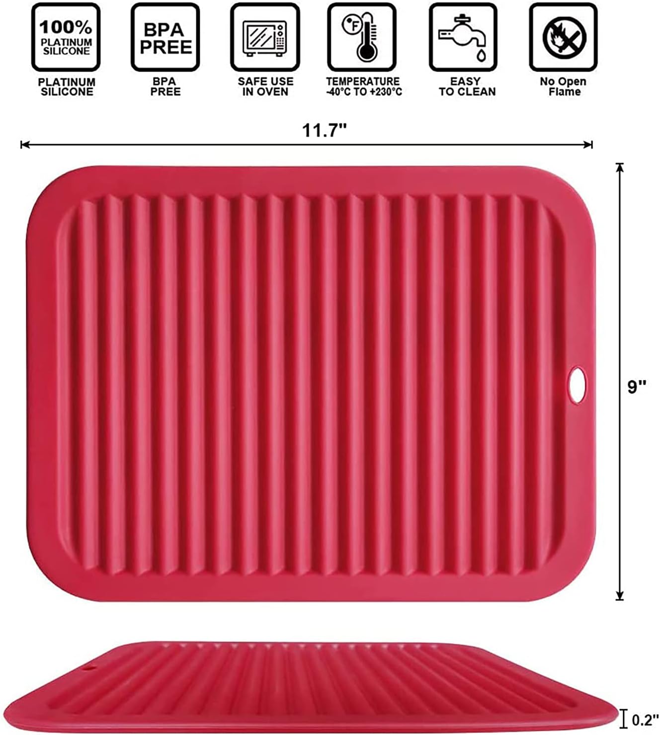 Walfos Silicone Trivets for Hot Pots and Pans - Heat Resistant Hot Pads for Kitchen Counter- Multi-Purpose & Versatile Trivet Mat - Long-Lasting & Flexible Silicone Hot Pad
