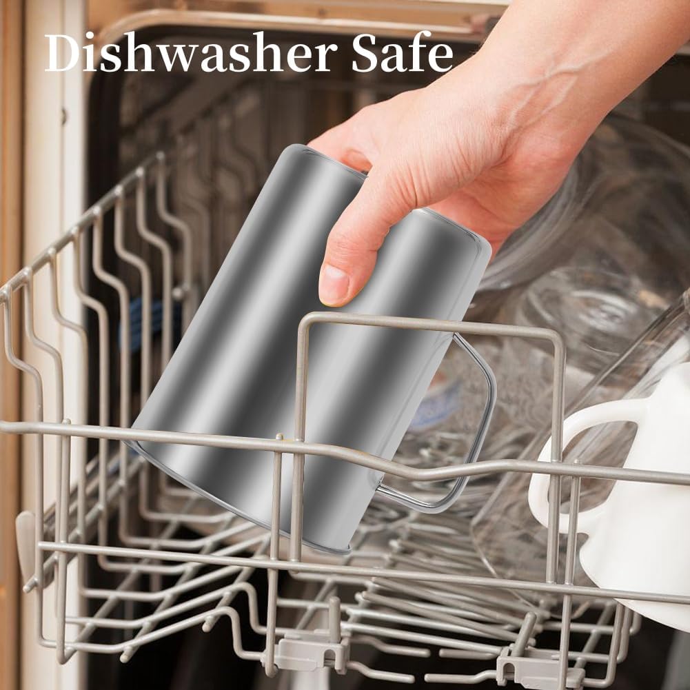 Kichwit Large Stainless Steel Measuring Cup, Liquid Metal Measuring Cup with Handle, 34oz / 1000ml / 4 Cups