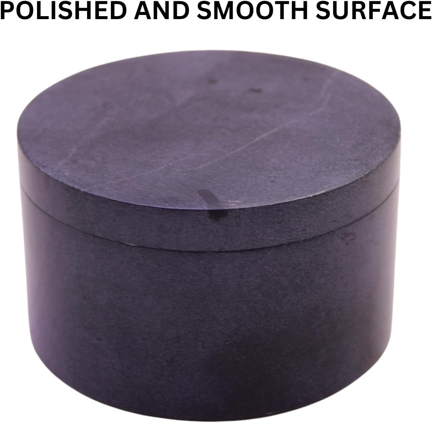 Unique Salt and Pepper Box Elegant Round Marble Salt Box With Lid For Salt, Spice and Herbs Storage. Perfect Container To Store. (3.5" x 2" Inches)