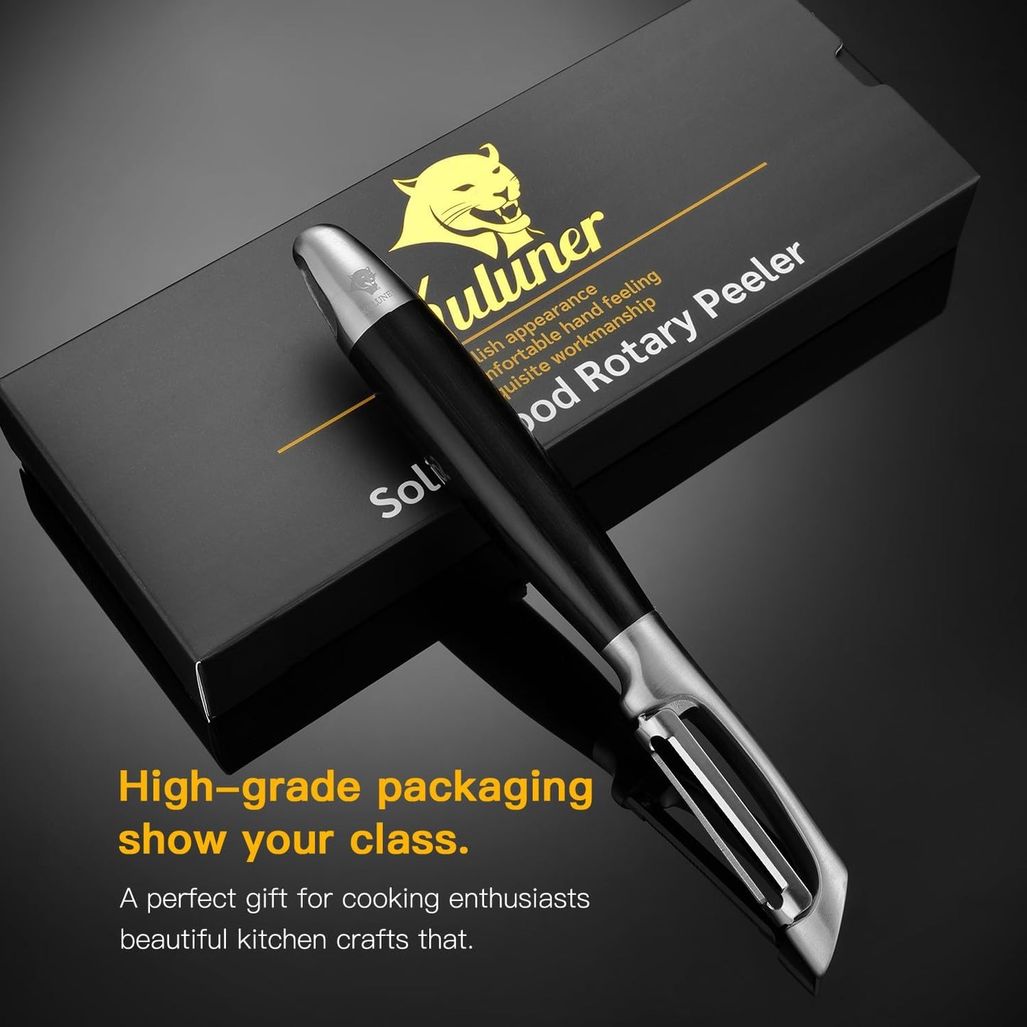 KULUNER 304 Stainless Steel Multi-Function Kitchen Peeler - With Solid Wood Handle, Sharp & Durable Blade, Effortlessly Peels Vegetables and Fruits, Essential Kitchen Tool