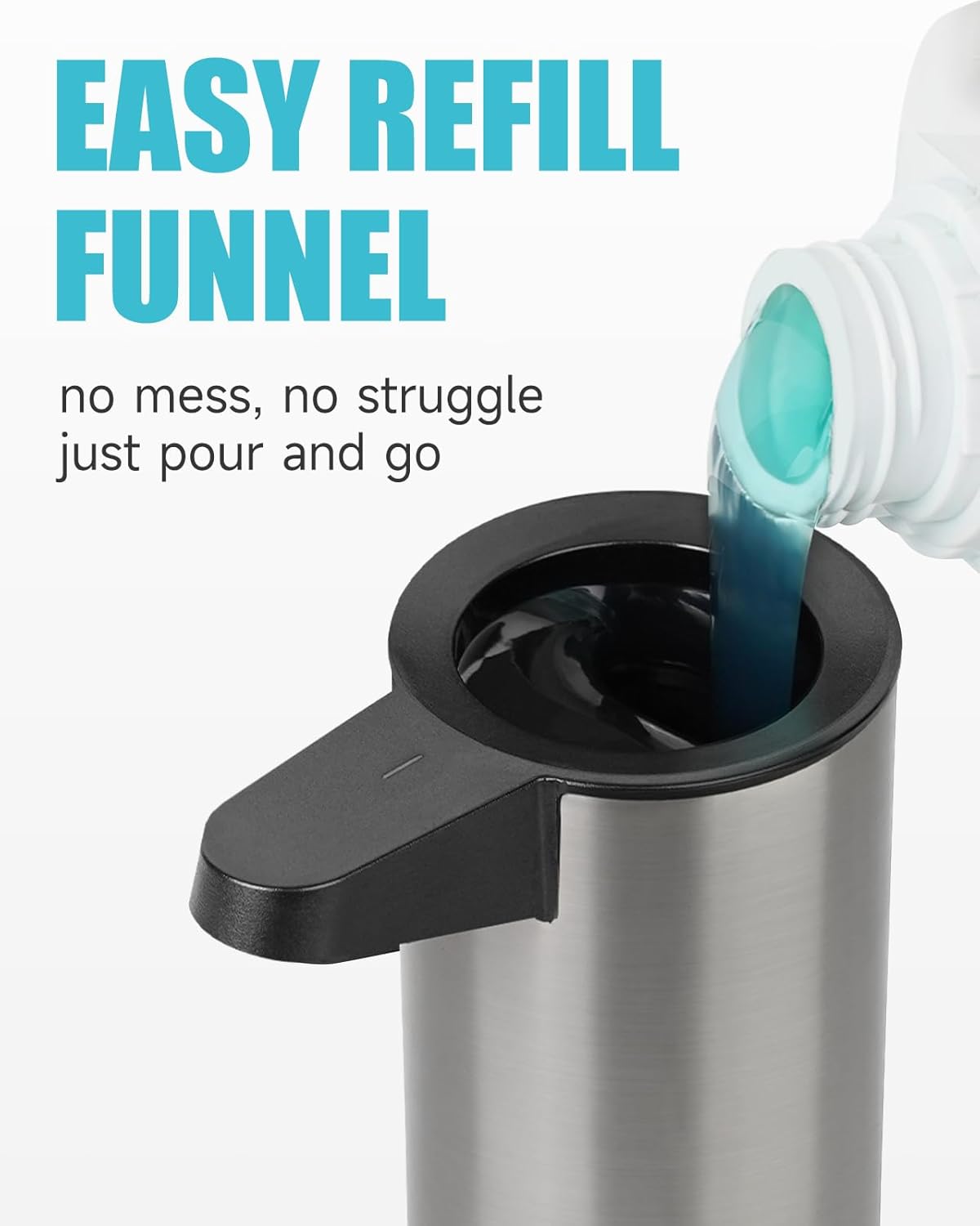 AIKE SensePro Automatic Soap Dispenser Type-C Rechargeable, Brushed Stainless Steel Finish 12.8 fl.oz. for Liquid Soap