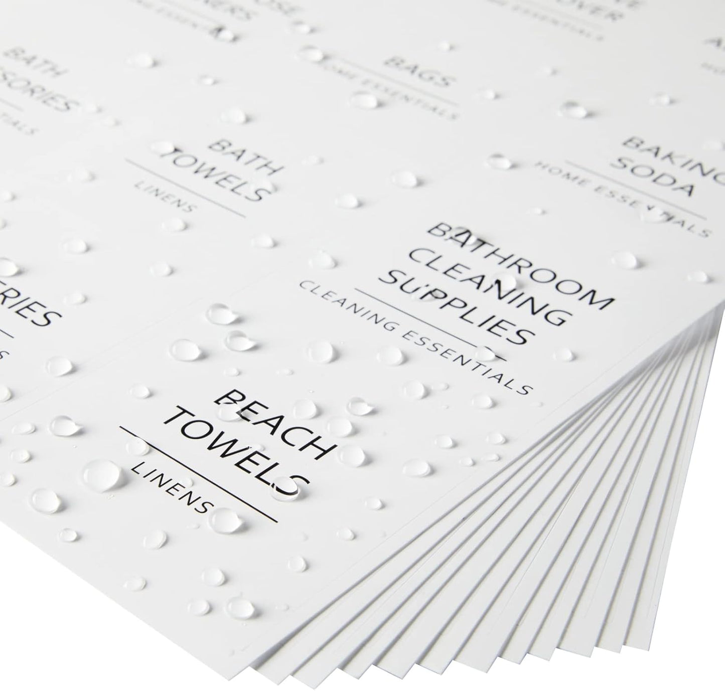 Talented Kitchen 144 Minimalist Laundry Room Labels - Preprinted Laundry Room Organization Stickers for Glass Jars, Containers, Spray Bottles (Black Print on White Matte Backing)