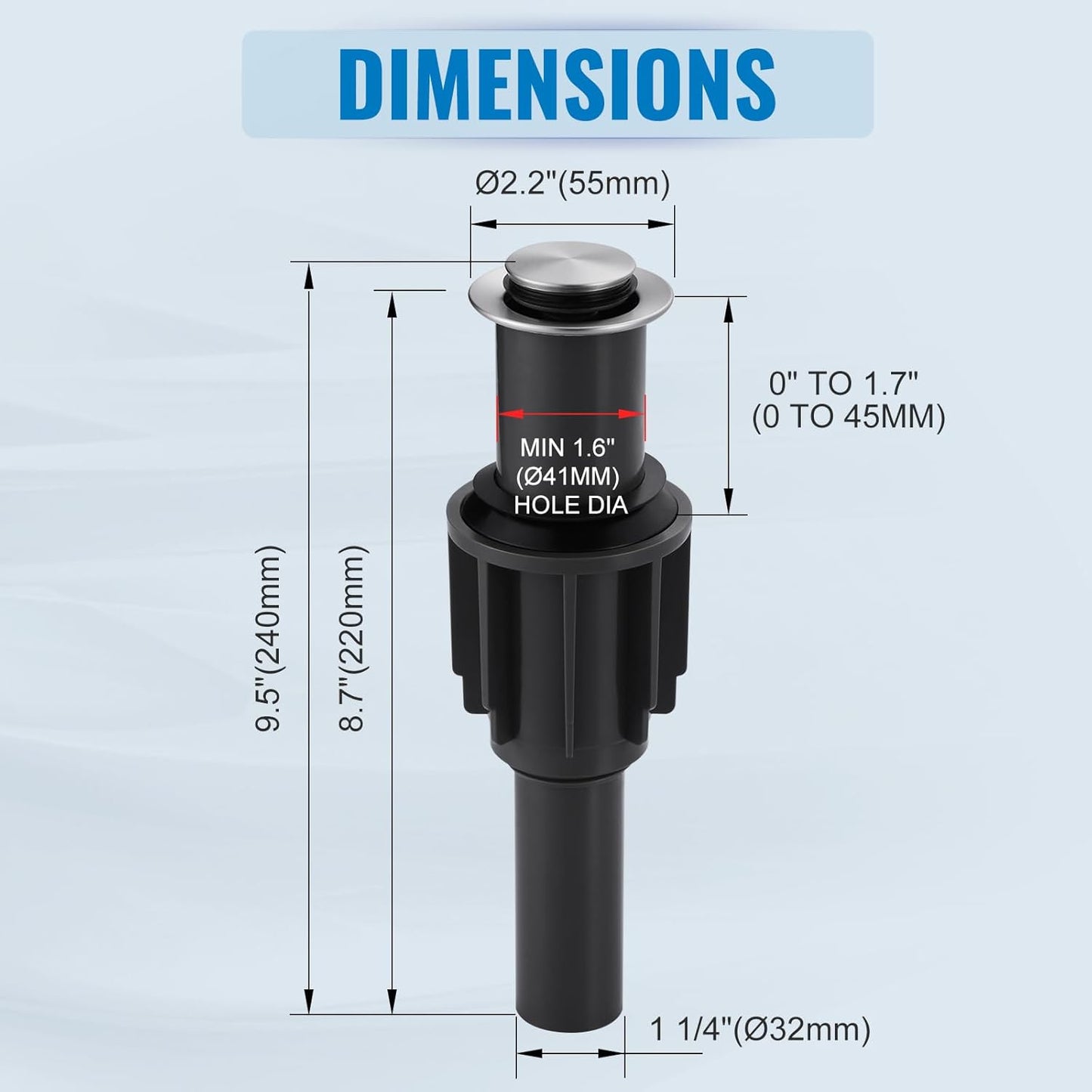 ALEASHA Pop Up Sink Drain Without Overflow, Bathroom Sink Drain Vessel Sink Stopper Pop Up Sink Drain Stopper, Pop Up Drain for Bathroom Sink Drain Strainer for Hair Catcher,Brushed Nickel