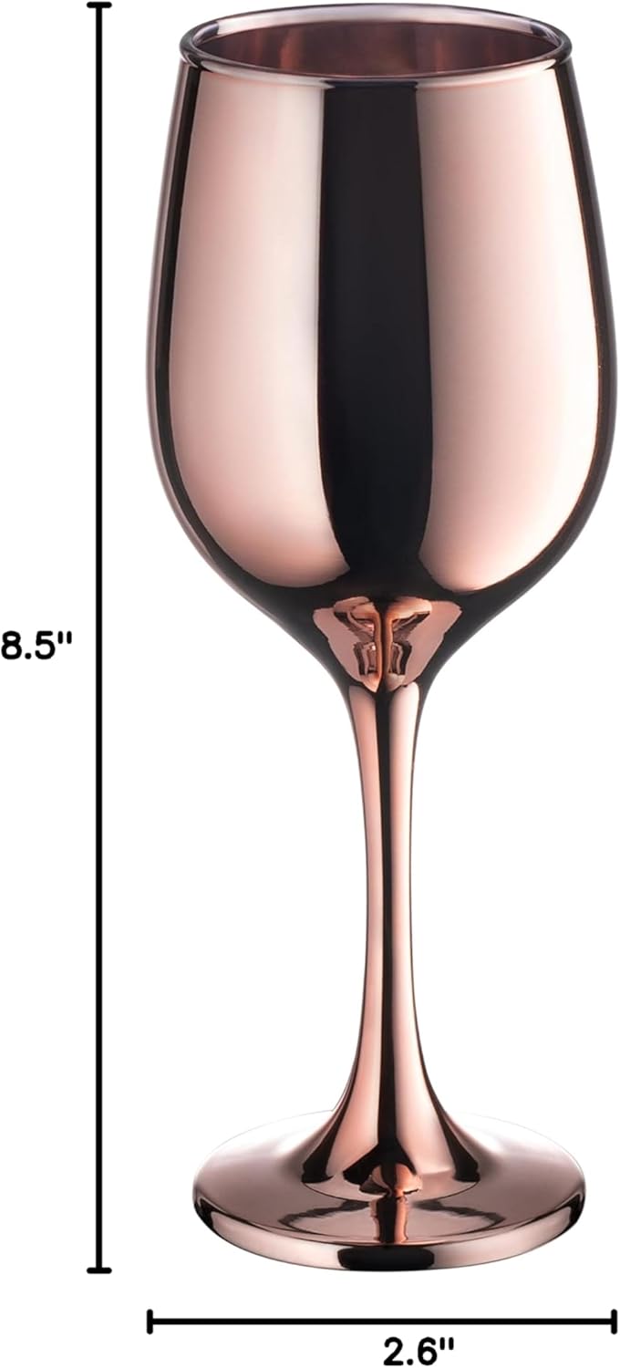 Vikko Decor Fancy Wine Glasses, 14 Oz With Stem, Thick and Durable, Dishwasher Safe, Great for Wine Tasting, Set of 12