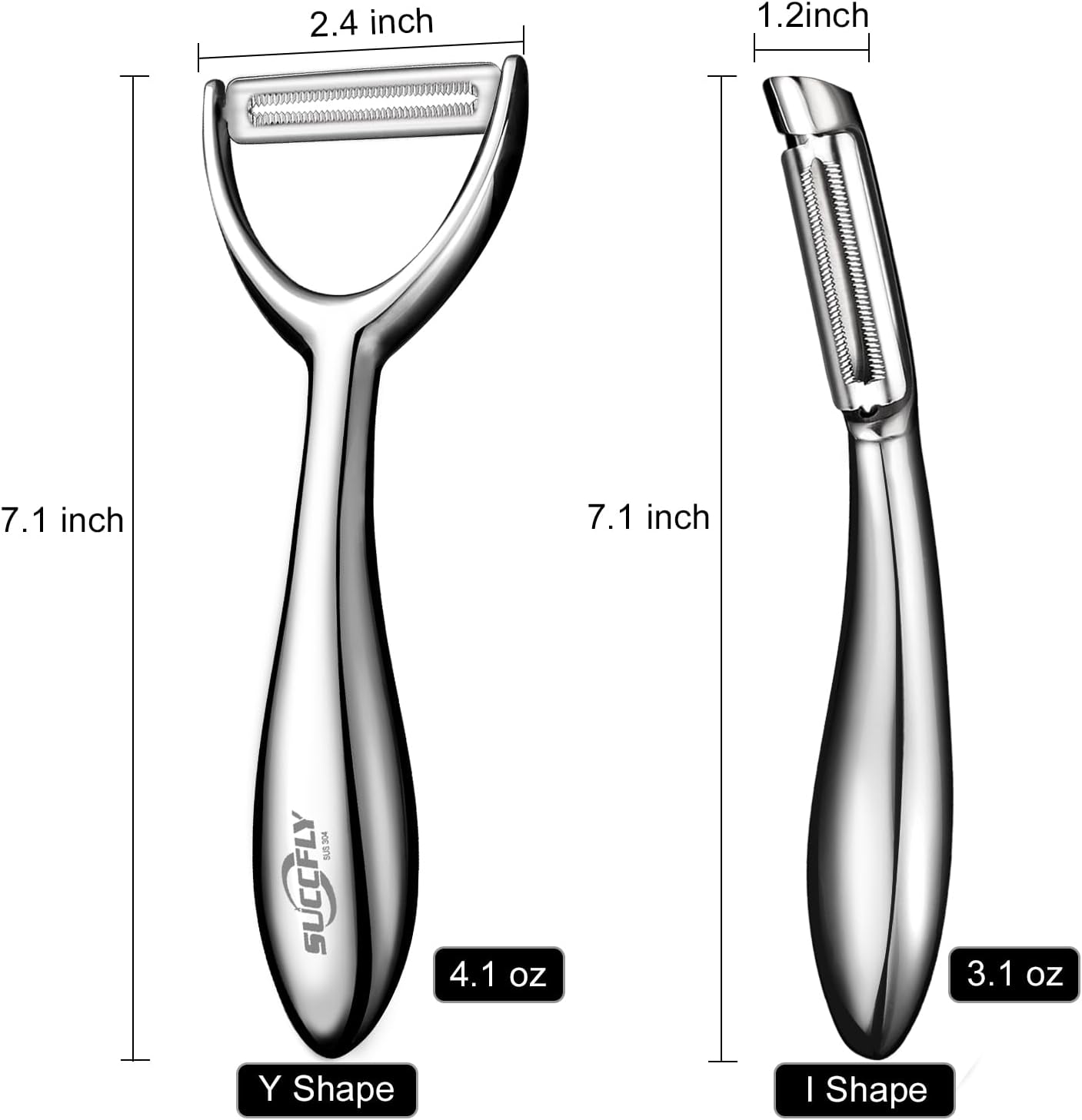 Potato Peeler Stainless Steel, Premium Vegetable Peelers for Kitchen, Fruit & Veggie Peeler, Carrot Cucumber Apple Peelerļ¼Ultra Sharp Serrated Bladeļ¼Ergonomic Non-Slip Handle (5-year warranty)