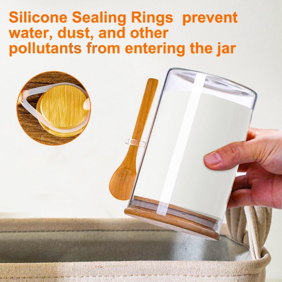 4-Pack 18.5oz Airtight Glass Meal Prep Containers with Lids – Overnight Oats Jars for Coffee, Nuts, Candy, Chia Seed Sugar & Pudding | Leakproof Borosilicate Glass Food Storage Jars