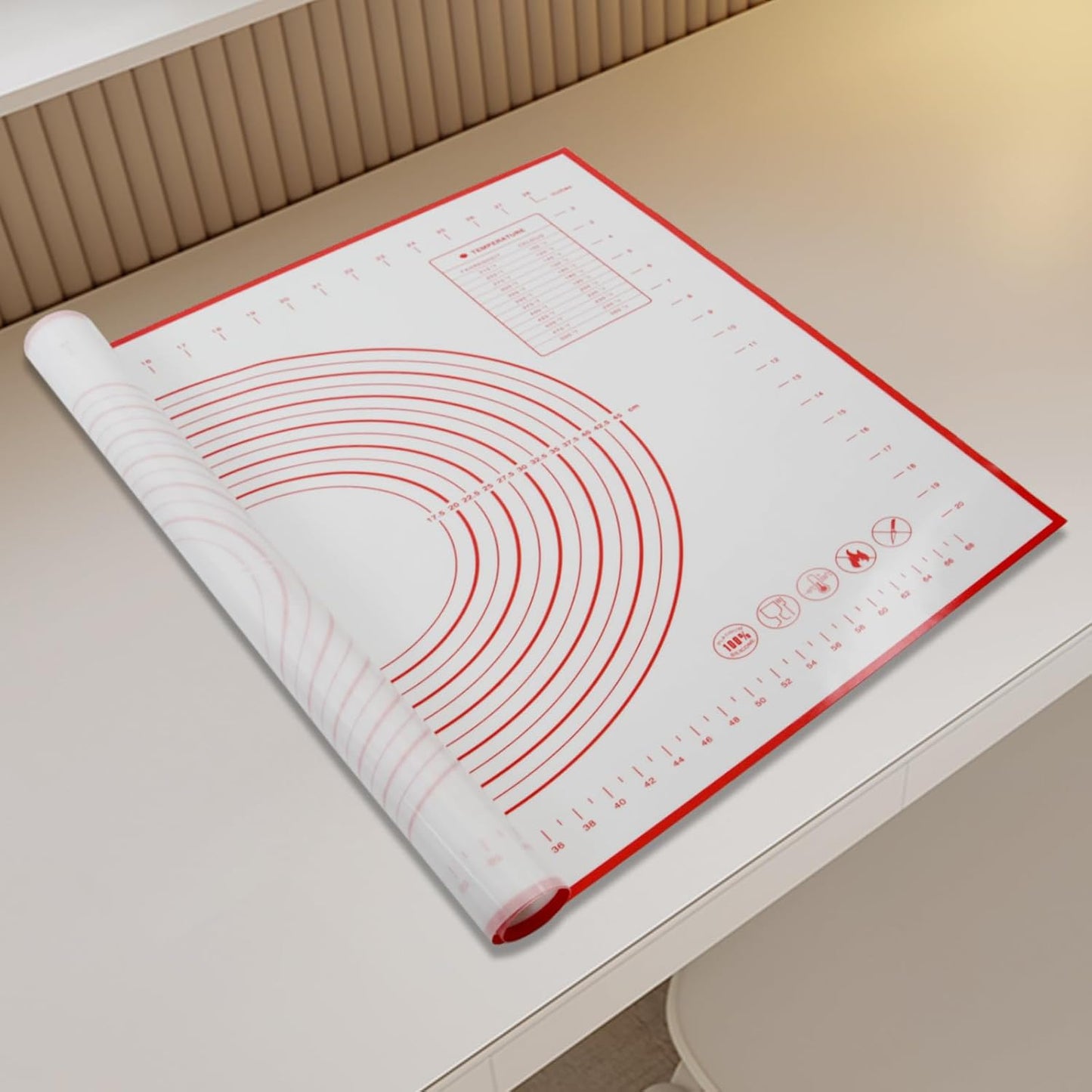 32x24" Extra Large Dough Mat Silicone Baking Mats for Rolling Pastry Kneading Sheet Sourdough Bread Baking Supplies Red
