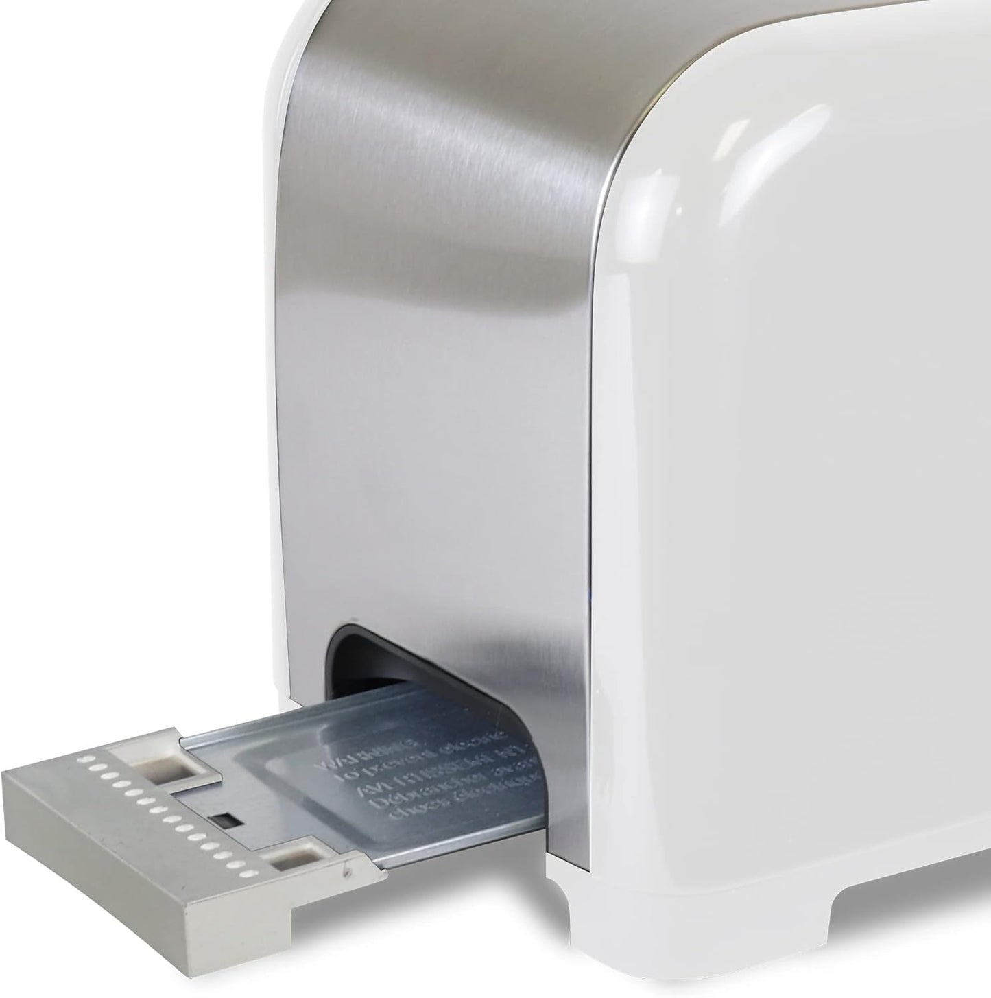 Kenmore toaster 2 slice - extra wide slot countertop kitchen appliance, defrost function, tostador de pan, 9 shade settings, compact design, easy clean crumb tray, bread bagel, stainless steel & White