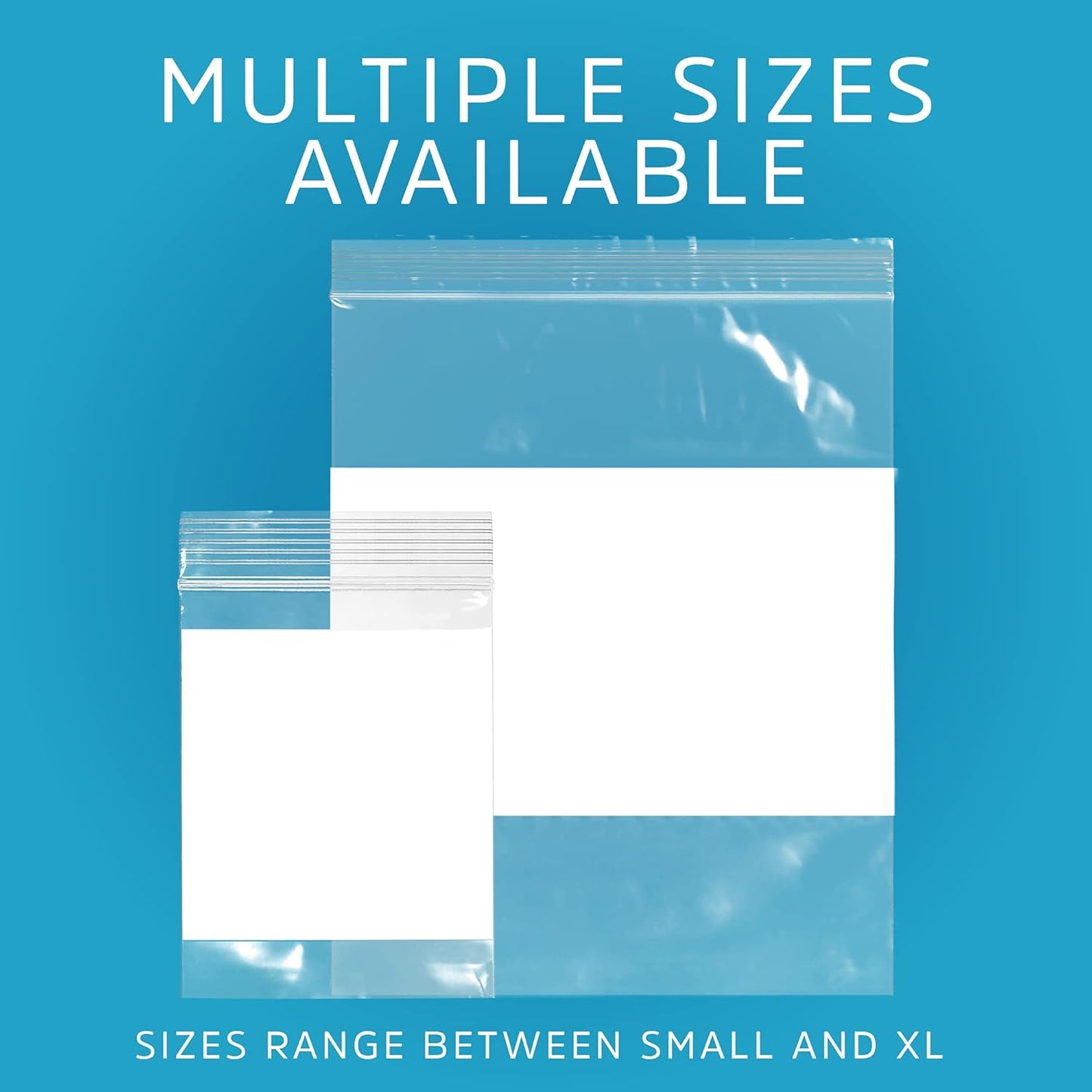 12" x 15" Large Zip Bags, 2 Mil Thick Clear Plastic Reclosable Zipper Lock Bags with Write-on White Block, with Resealable Zip Top Lock for Food Storage & Office Supplies, 1000 Count