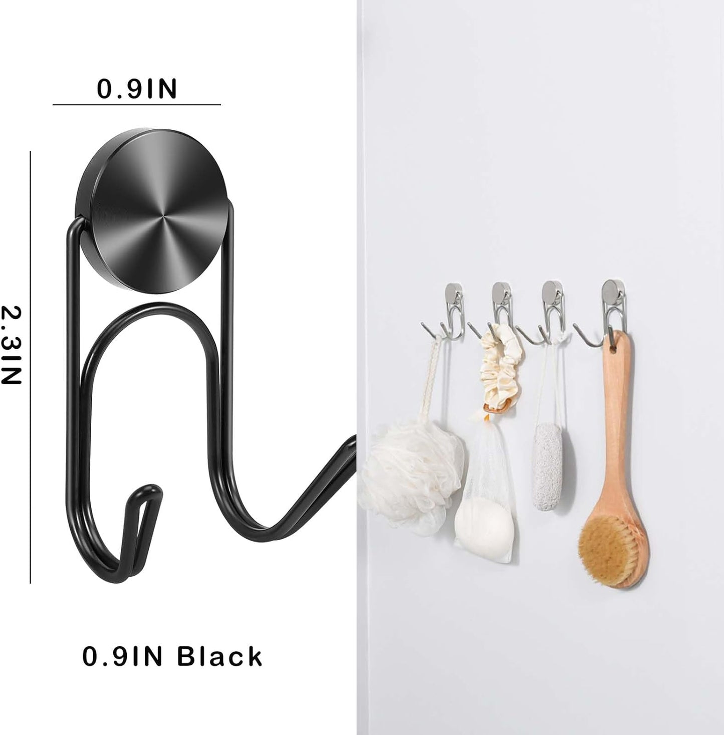 Magnetic Hooks Heavy Duty Magnets Hooks for Refrigerator Grill Toolbox Outdoor,Cruise Essentials Camper Accessories,8pack(Black,0.9in-2 15Lbs)