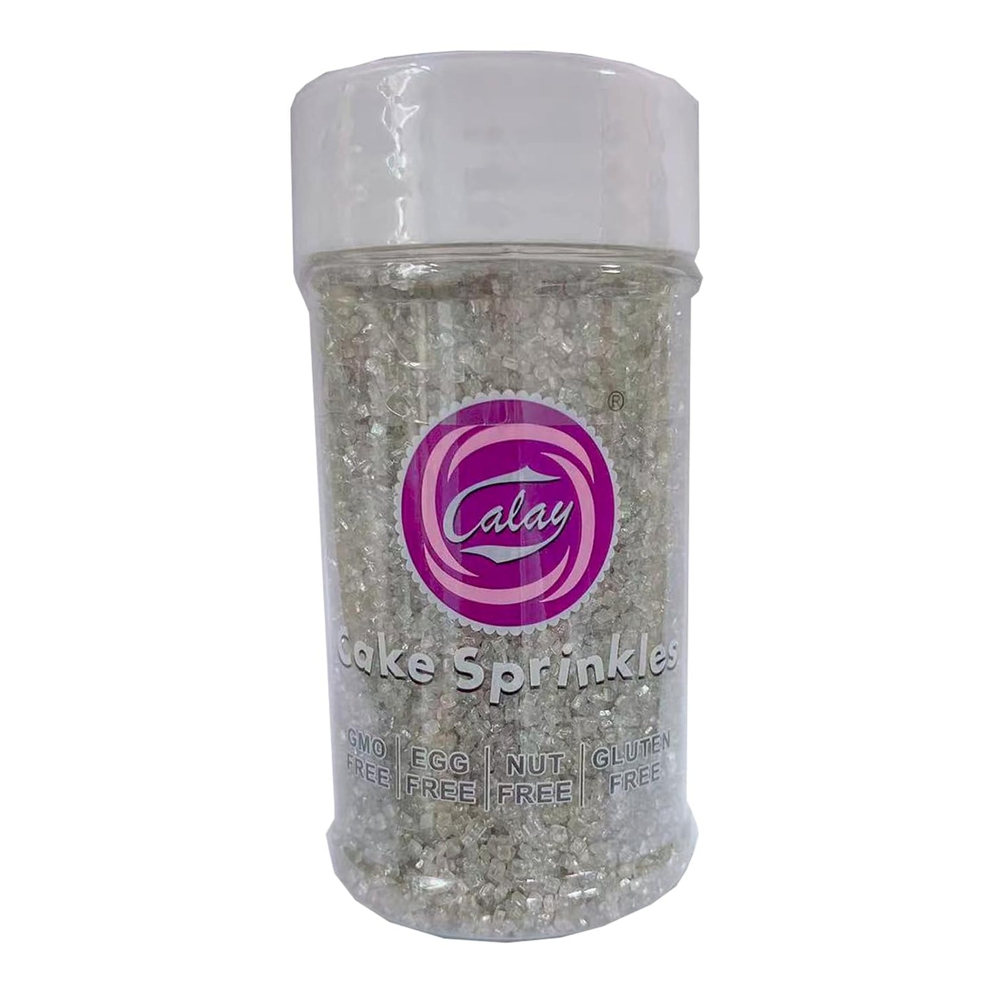 Sentovac Sliver Sanding Sugar for Baking Edible Sparkling Sugar Sprinkles Coarse Sugar Crystals for Baking Topping Cake Cookie Cupcake Topper Ice Cream Decoration Supplies 3.2 OZ