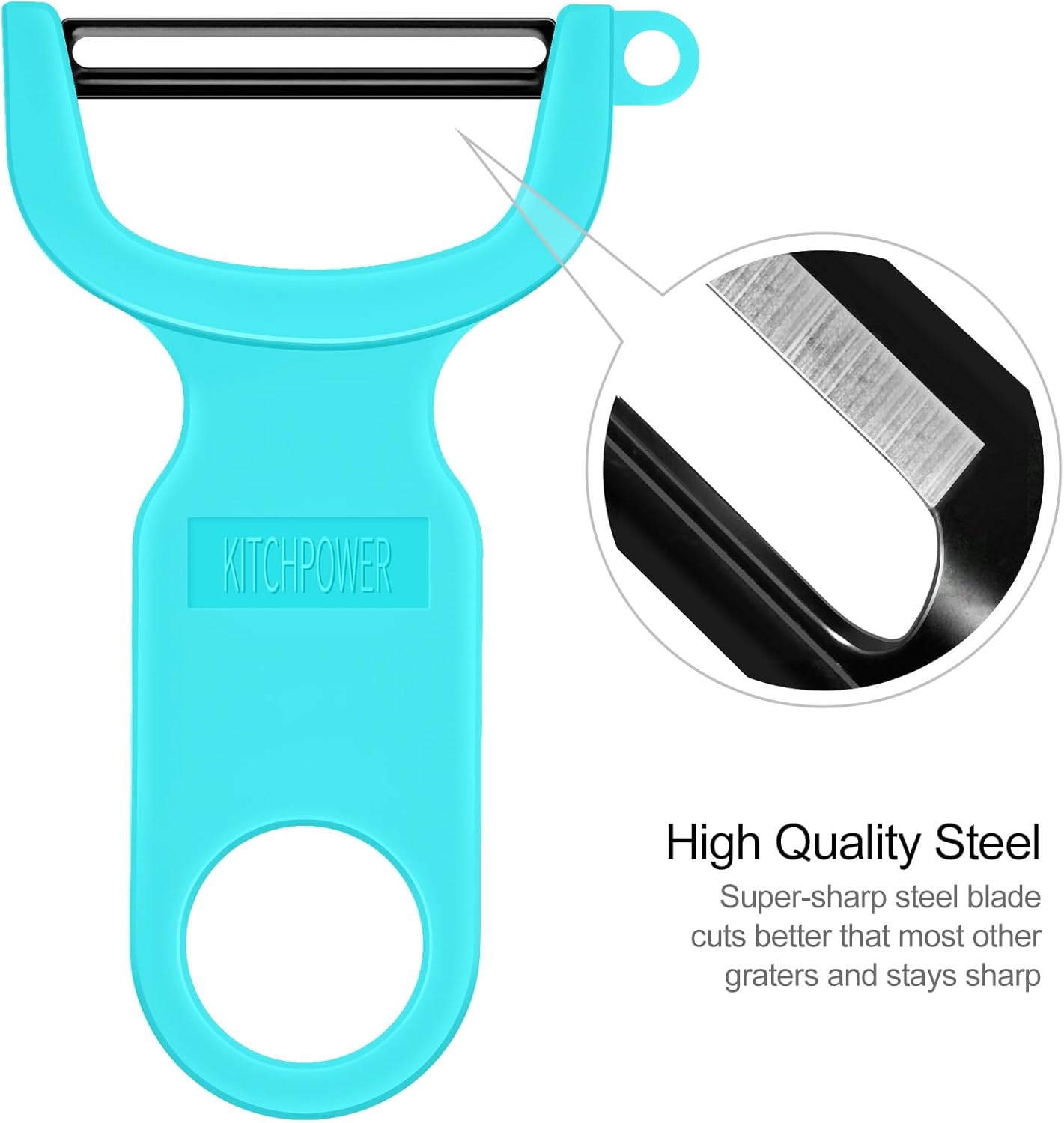 Original Vegetable Peeler, Potato Peelers for kitchen Carbon Steel Blade 3-Pack Orange/Blue/Yellow