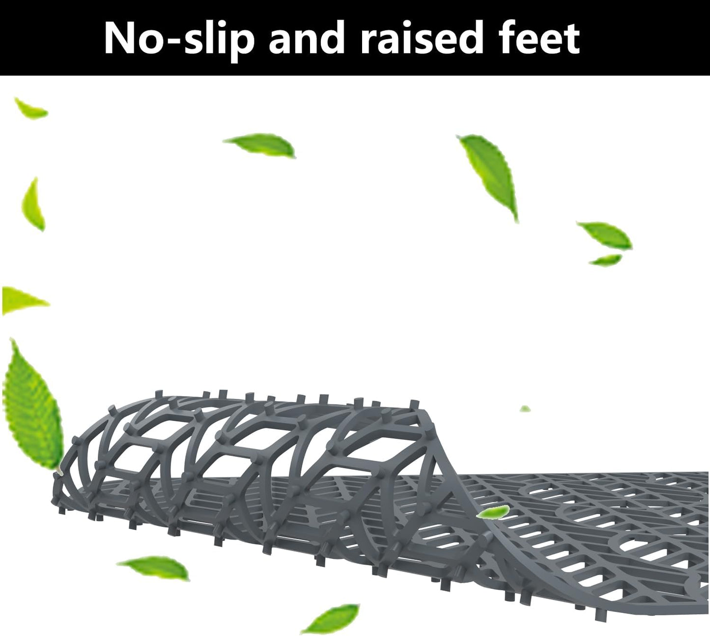 GUUKIN Sink Protectors for Kitchen Mat - 29"x 15.35" Silicone Kitchen Sink Mat Grid for Bottom of Farmhouse Stainless Steel Porcelain with 3 Reserved Holes(Grey)