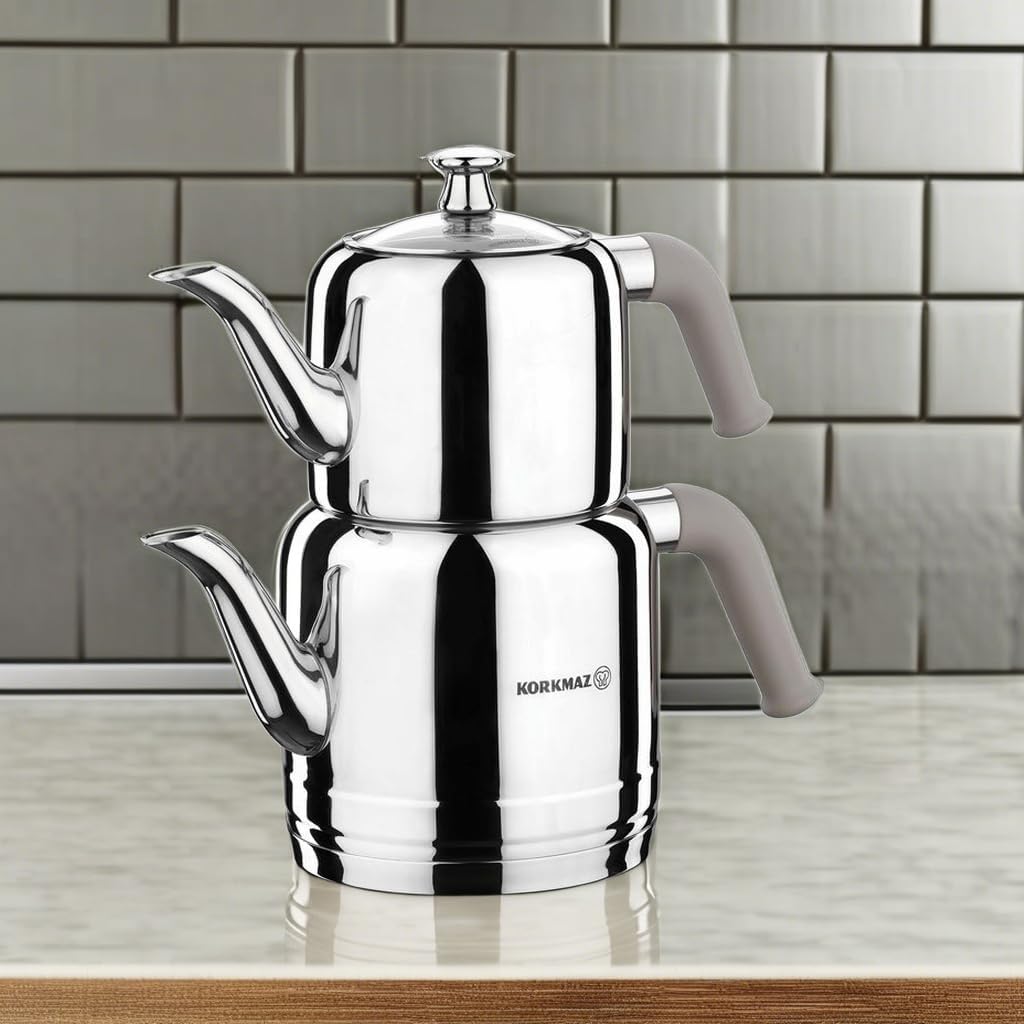 Korkmaz Riva A189-02 Teapot Set, Beige