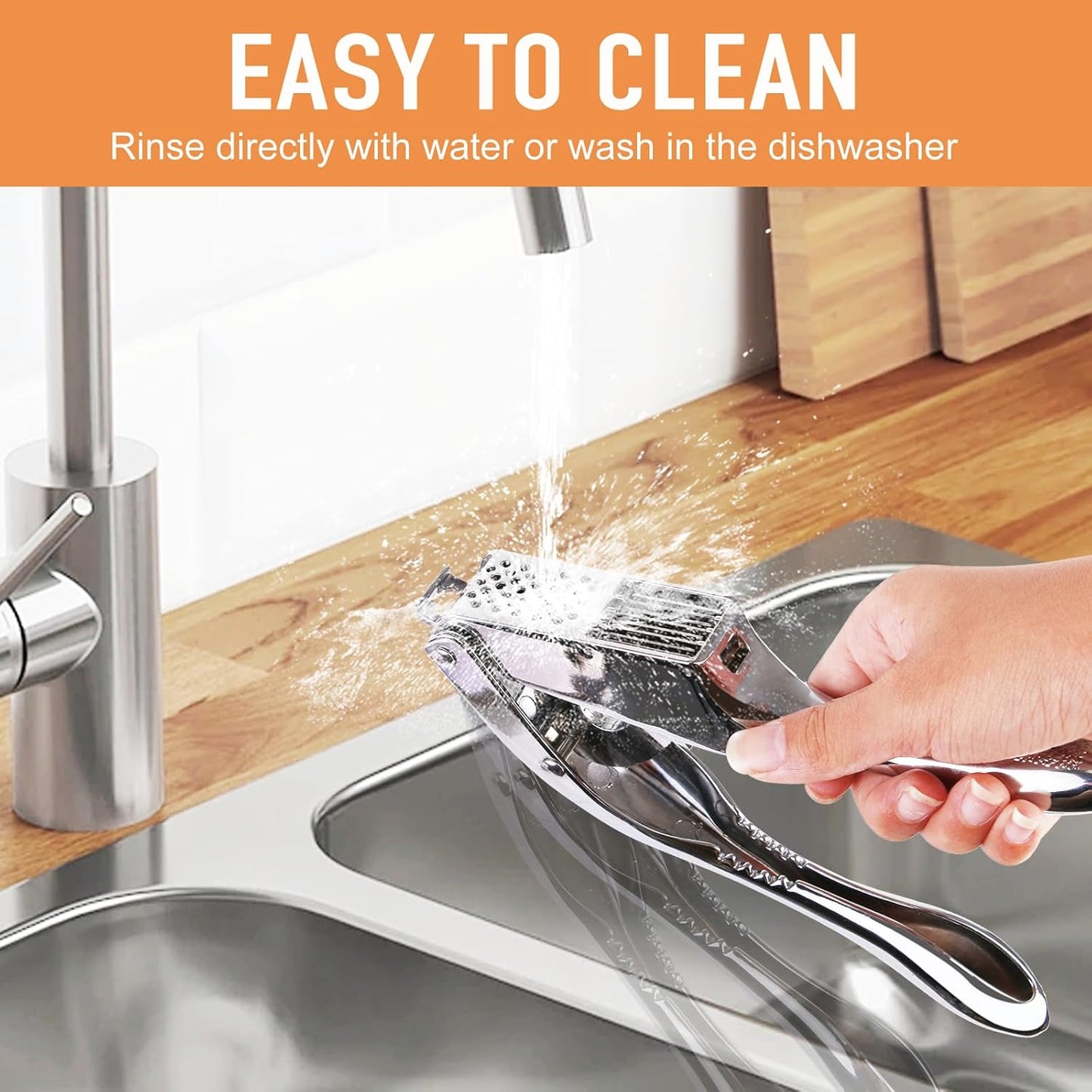 Garlic press and slicer 2 in 1,Effortlessly Crush, Slice, and Mince Garlic,with this Versatile Kitchen Tool - Perfect for Home Cooks and Professional Chefs Alike. (Silvery)