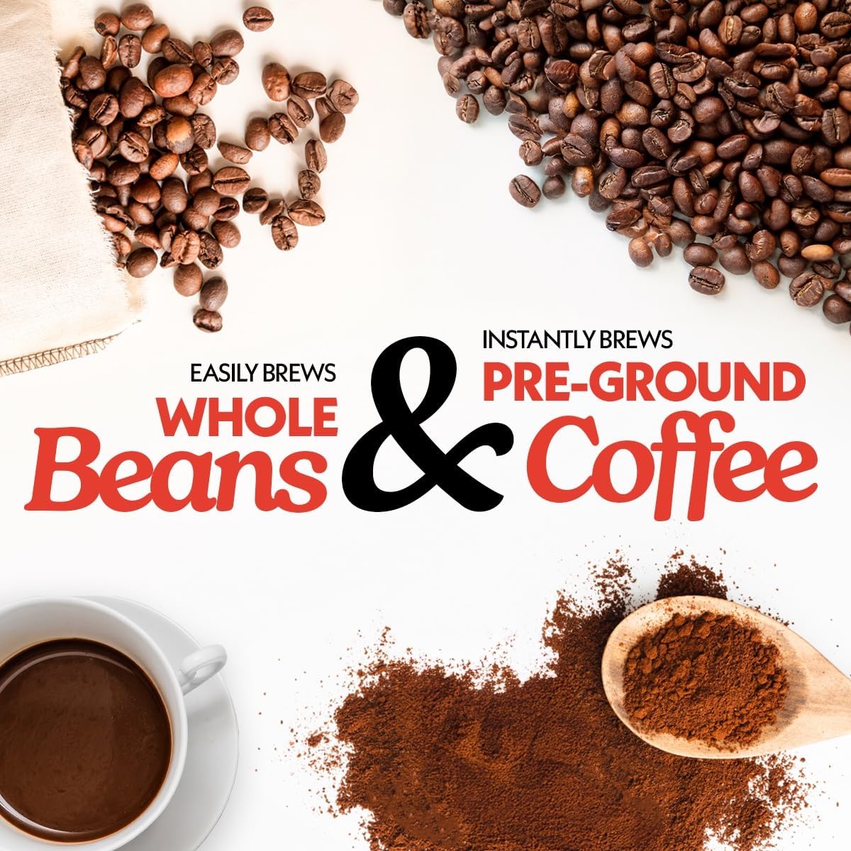 Gourmia 10-Cup Grind & Brew Coffee Maker – Built-in Adjustable Grinder, Programmable Digital Timer, 3 Brew Strengths, 4-Hour Keep-Warm, Auto Shut-Off, Pause & Serve, Glass Carafe, Stainless Steel