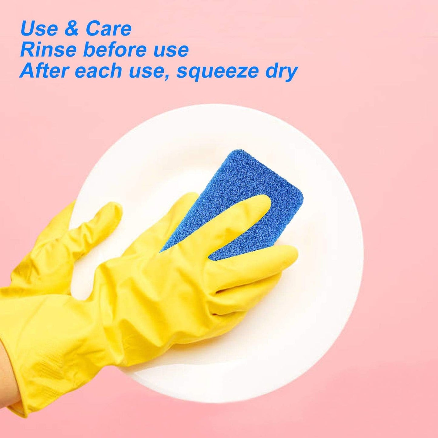 Silicone Sponges Kitchen Scrubber, Sponges for Dishes, Fragrance Free, Odor Free, 10 PCS Non-Scratch Scrub Sponges, Blue