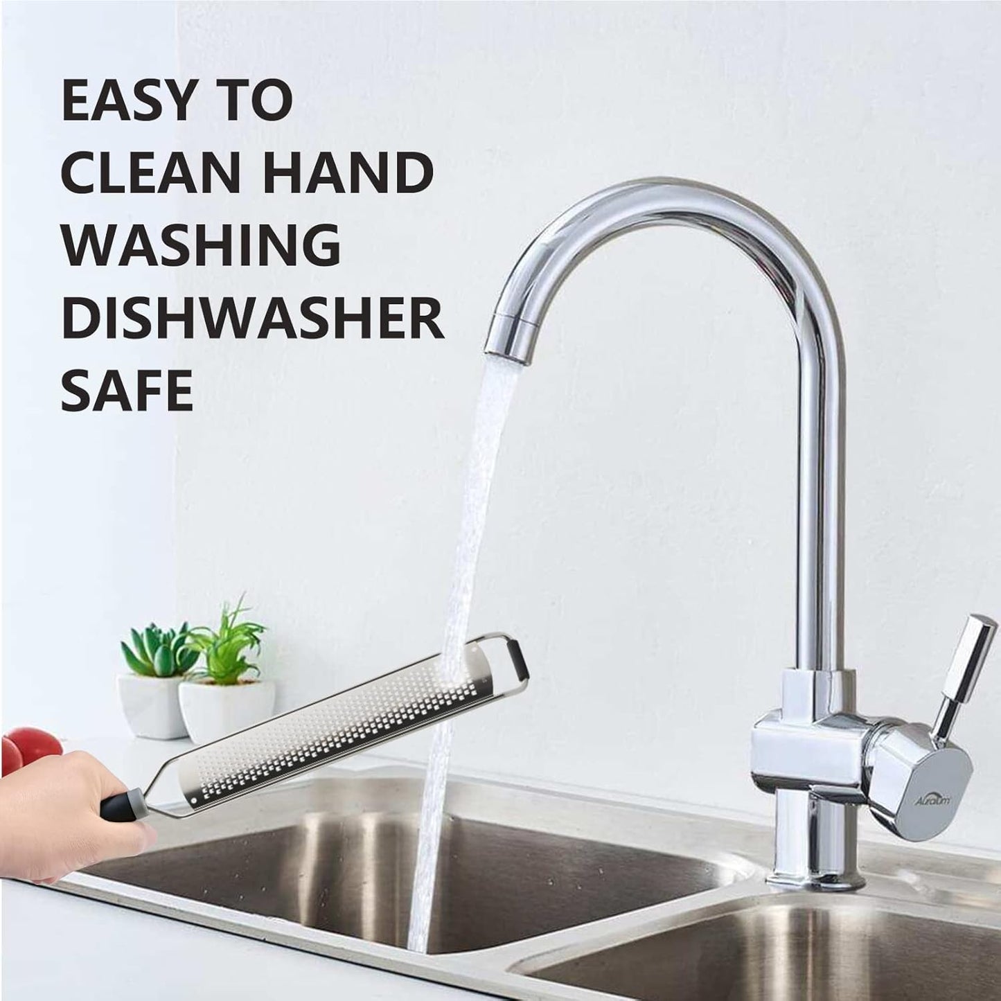 ALLTOP Lemon Zester, Hand-held Stainless Steel Food Grater,Pro Kitchen Tool for Cheese Parmesan Vegetable Ginger Garlic Nutmeg Citrus Lime Orange Chocolate Fruit - Fine Shredder