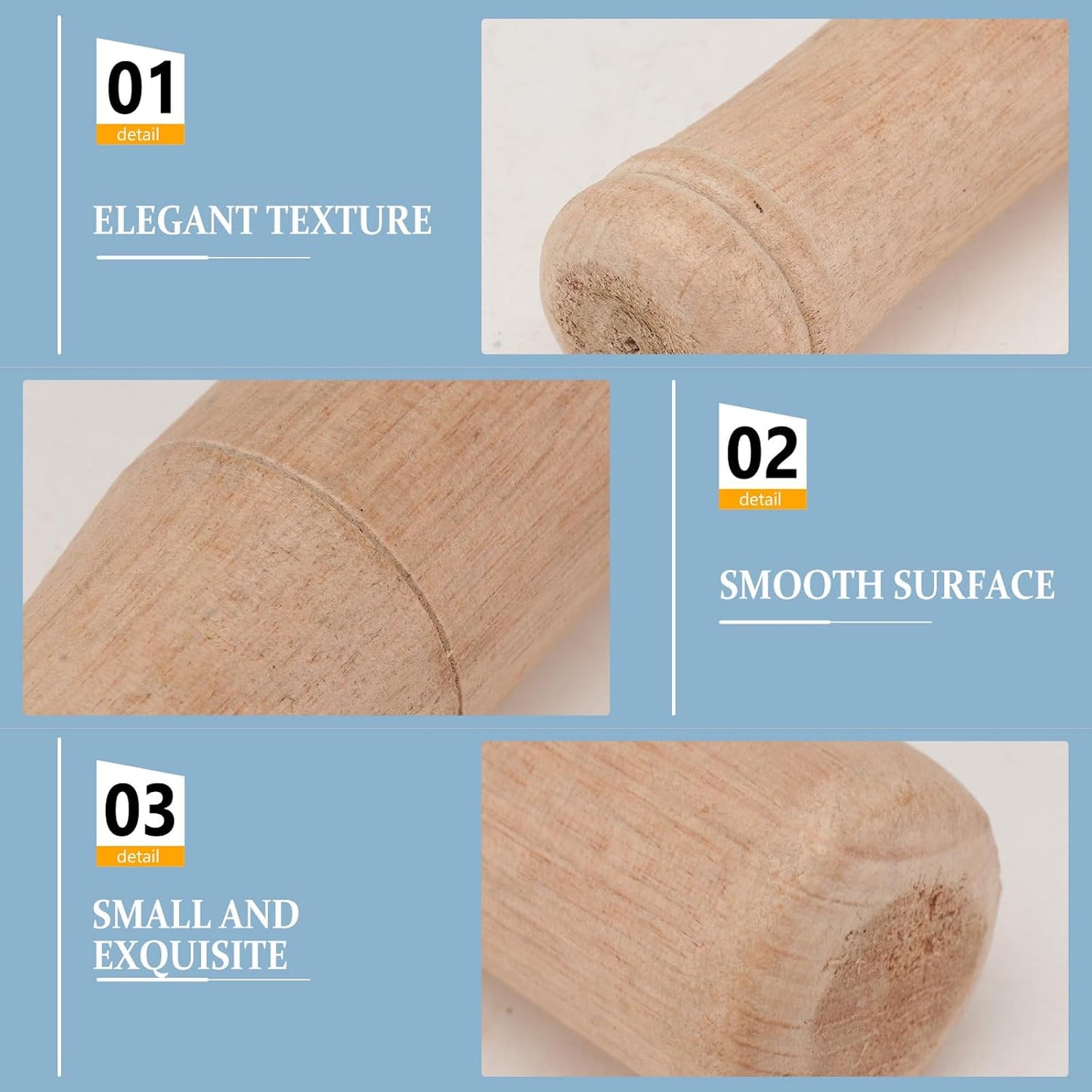 Wooden Pestle Professional Artisan Hardwood Pestle Food Grinding Stick Tool for Bartender and Home Use (Random Color)