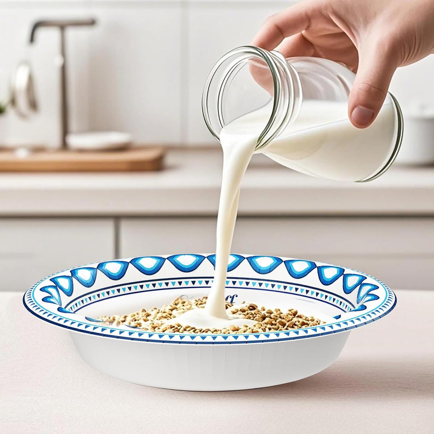 12 oz 200 Pack Paper Bowls Bulk, Soak Proof Heavy Duty Paper Bowls, Cut Proof Small Soup Bowl, Disposable Bowl for Party, Birthday and Picnic