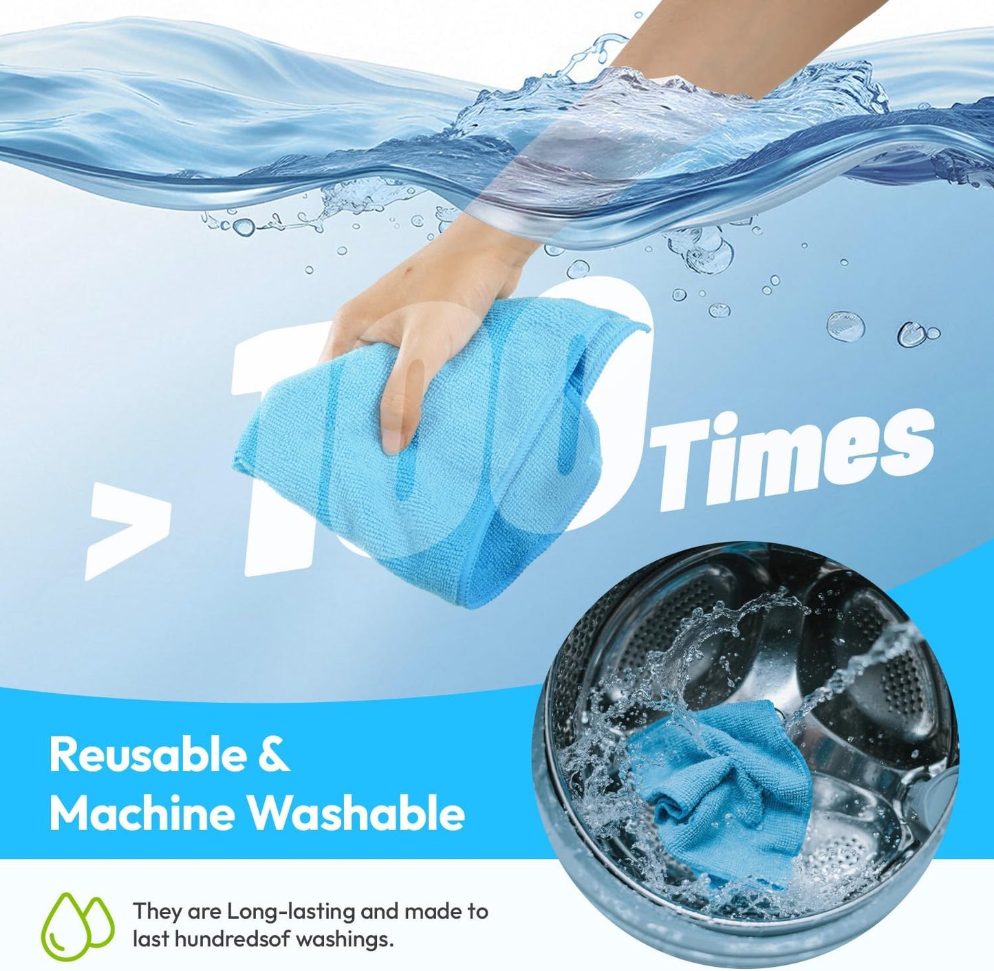 Microfiber Cleaning Cloths 12”x12”, 12Pack - Extra Thick Kitchen Towels - Streak-Free, Lint-Free, Fast Absorbent - Reusable Multi-Purpose Housekeeping Rags for Cars, Dishes, Floors, Tiles