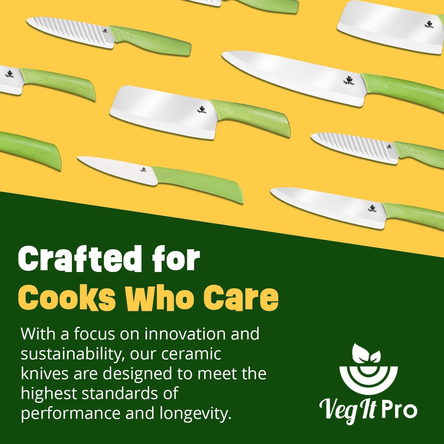 Durable Ceramic Knife for Chopping Vegetables & Fruits, 8” Non-Reactive and Professional Ceramic Chef Knife for Clean Cutting, Rust-Proof Sharp Blade with Ergonomic Handle, Gift-Ready Kitchen Knives