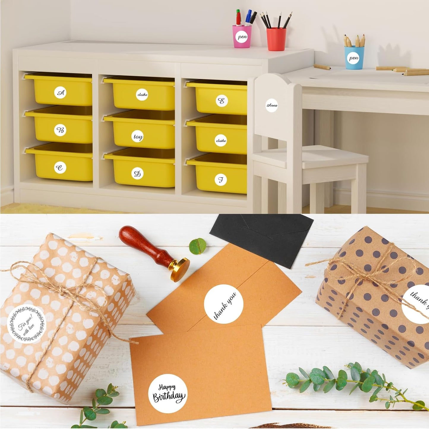 starboling Thermal Labels,2 Inch White Round Thermal Printer Stickers,Self-Adhesive Round Direct Thermal Labels,Thermal Stickers for DIY Logo Design,Name Tag (500/Roll)