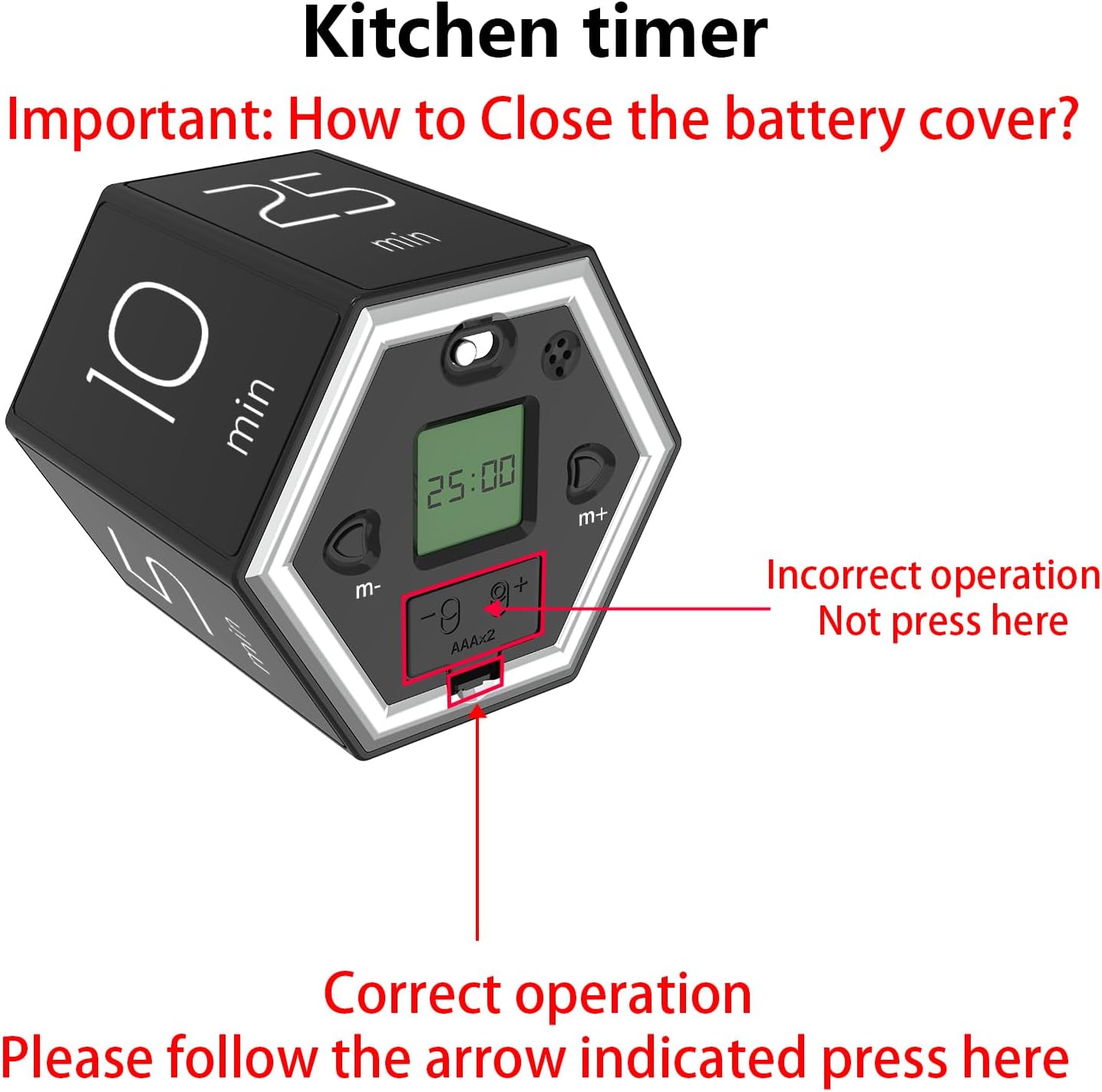 Timer,kitchen timers,magnetic digital visual pomodoro cube countdown timer,1,5,10,25,30,60 min desk productivity flip timers for classroom cooking baking fitness study,easy for seniors & kids