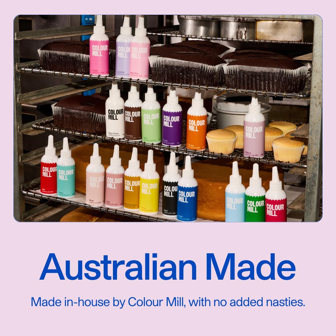 Colour Mill Chocolate Drip Easy-Melt Drizzle for Desserts, 125 Grams Purple