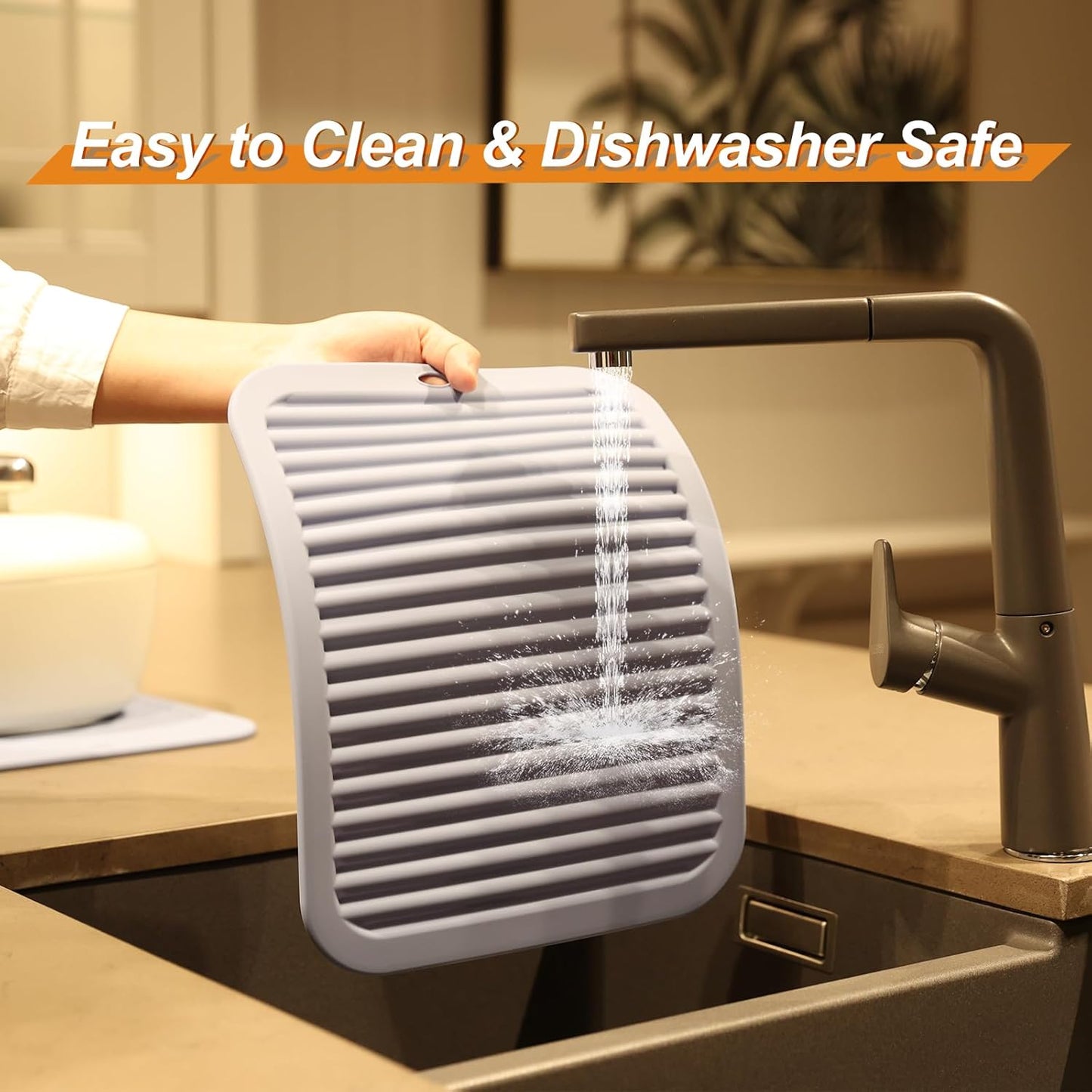 Joyhalo 4 Pack Silicone Trivets for Hot Pots and Pans,480℉ Heat Resistant Trivets for Hot Dishes,Hot Pads for Countertop,Kitchen Potholders,Grey