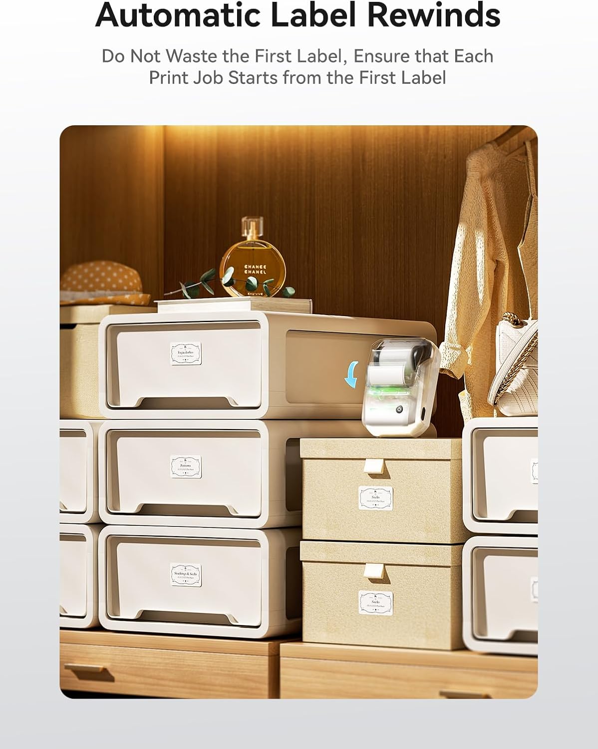 NIIMBOT B1 Label Maker, Portable Bluetooth Thermal Label Printer with Large Waterproof Tape and Multiple Templates for Kitchen, Home, School, Small Business,2 Inch (Silver, 1 Printer+1 Roll Label)