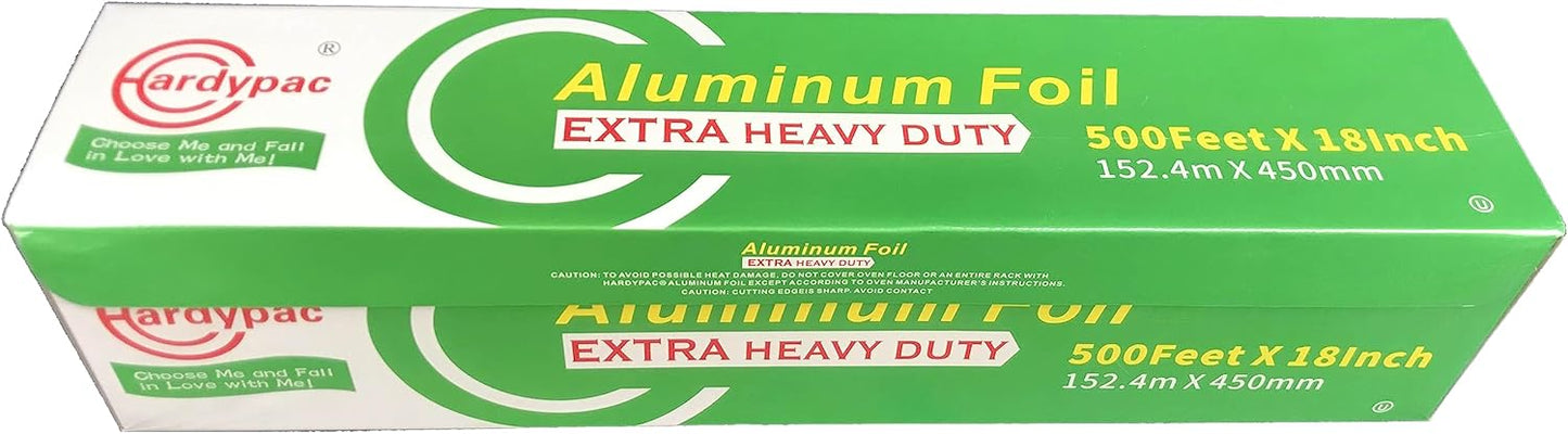 Superior Extra Heavy Duty Aluminum Foil Roll, 750SQFT, 30micron More 35% Thicker Than Heavy Duty, 18 Inch Width x 500 Feet Length, Commercial, Food Service Industry, Grilling, Catering, Roast, BBQ