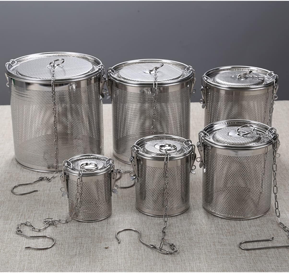 Zerodeko 1pc Soup Seasoning Bag Spice Bag Box Diffuser Tea Ball Filter Mesh Strainer Stainless Steel Brine Basket Strainer Basket Metal Loose Leaves Infusion Set Tea Maker Tea Strainer, Silver