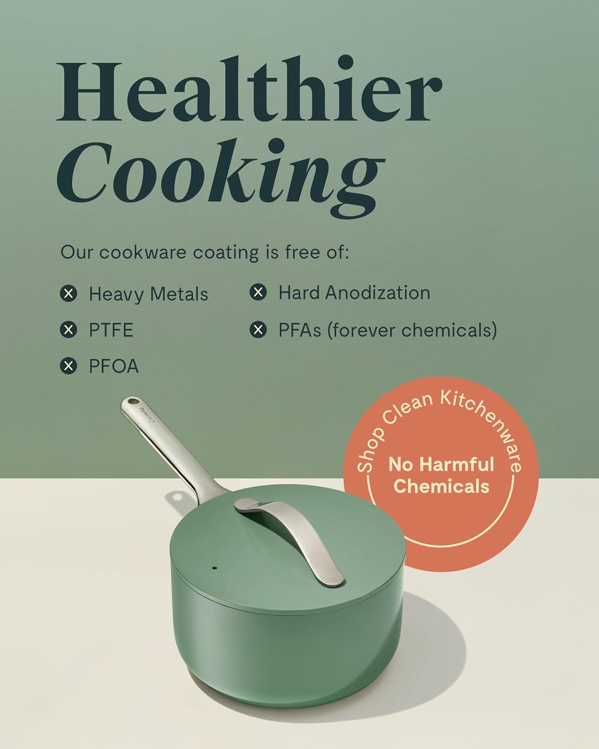 Caraway Nonstick Ceramic Sauce Pan with Lid (1.75 qt) - Non Toxic, PTFE & PFOA Free - Oven Safe & Compatible with All Stovetops (Gas, Electric & Induction) - Marigold