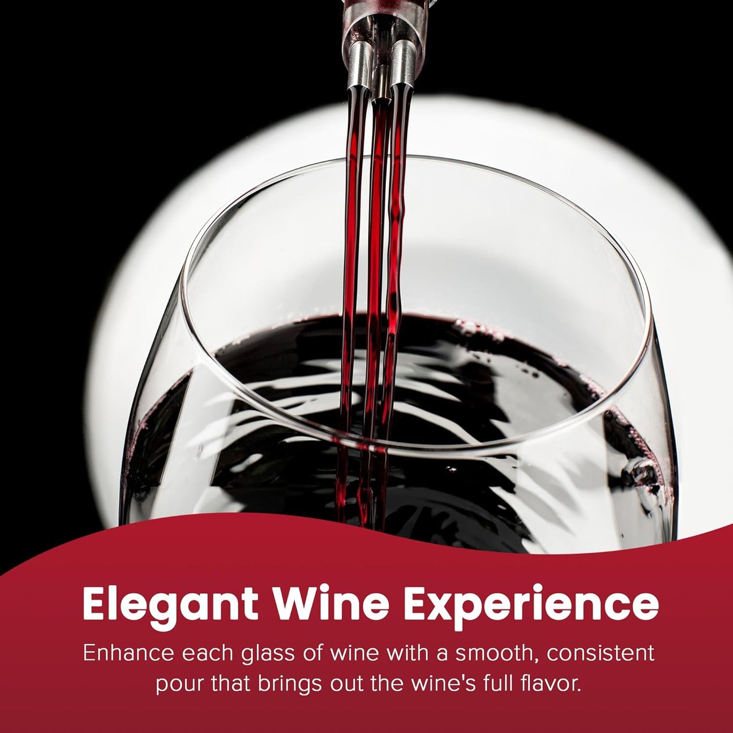 Classic Wine Aerator, Multi-Stream Wine Aeration 3 Stainless Steel Spouts, Handmade Kitchen Essential, Easy Use, No-Drip Wine Pouring Accessory Gifts for Men in Easy-to-Carry Protective Gift Case