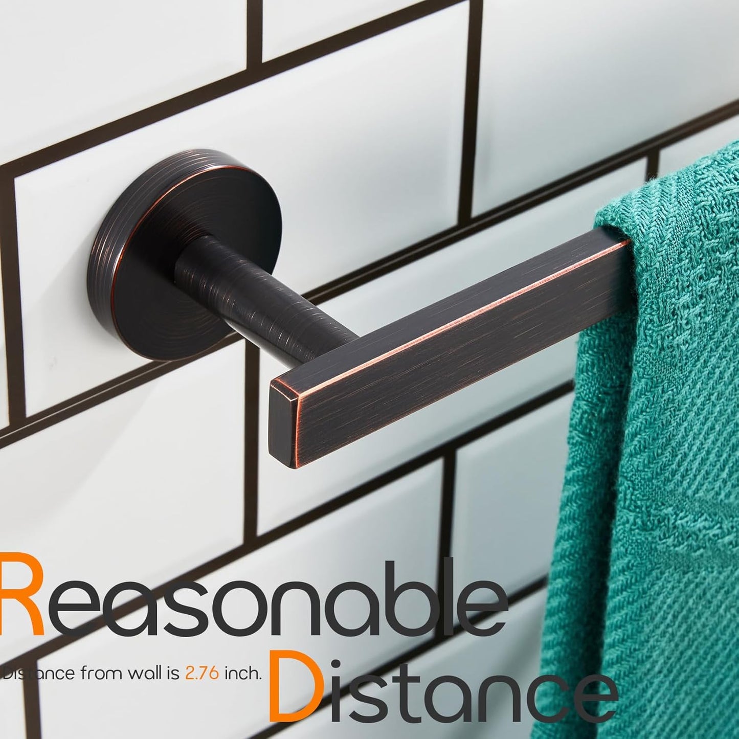 12 Inch Bathroom Towel Bar Bath Towel Rack Kitchen Towel Holder Towel Ring Wall Mounted SUS304 Stainless Steel 2 Pack Oil Rubbed Bronze AN4001ORB-L12-P2