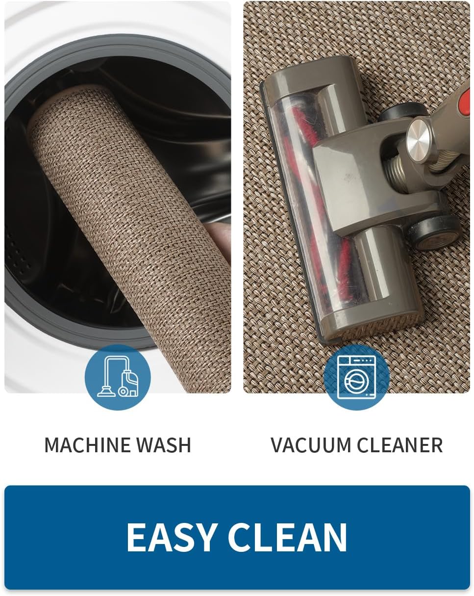 Kitchen Rugs and Mats Non Skid Washable, Absorbent Runner Rugs for Kitchen, Front of Sink, Kitchen Mats for Floor(Brown, 20"x47")