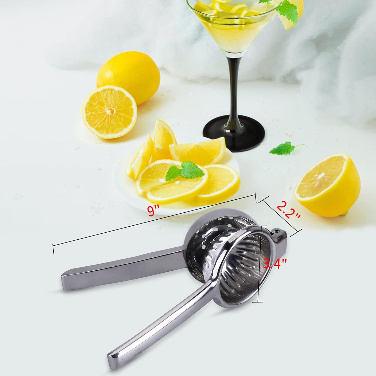 Lemon Squeezer Large Lemon Juicer Hand Citrus with Premium Quality Solid Metal Stainless Steel Lemon Squeezers Manual Citrus Press