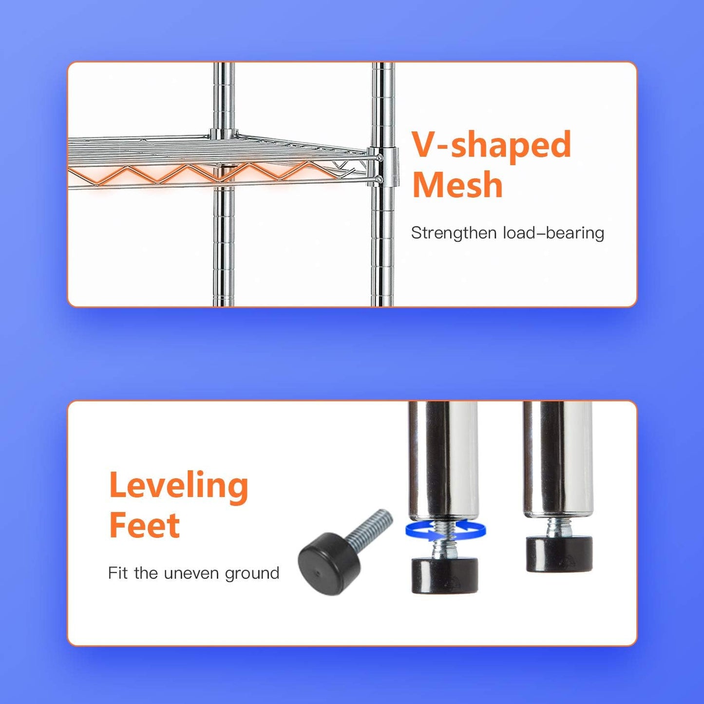 14" D×36" W×54" H Commercial Wire Shelving Unit Metal Shelf with 4 Tier Adjustable Layer Rack Strong Steel for Restaurant Garage Pantry Kitchen Garage,Chrome