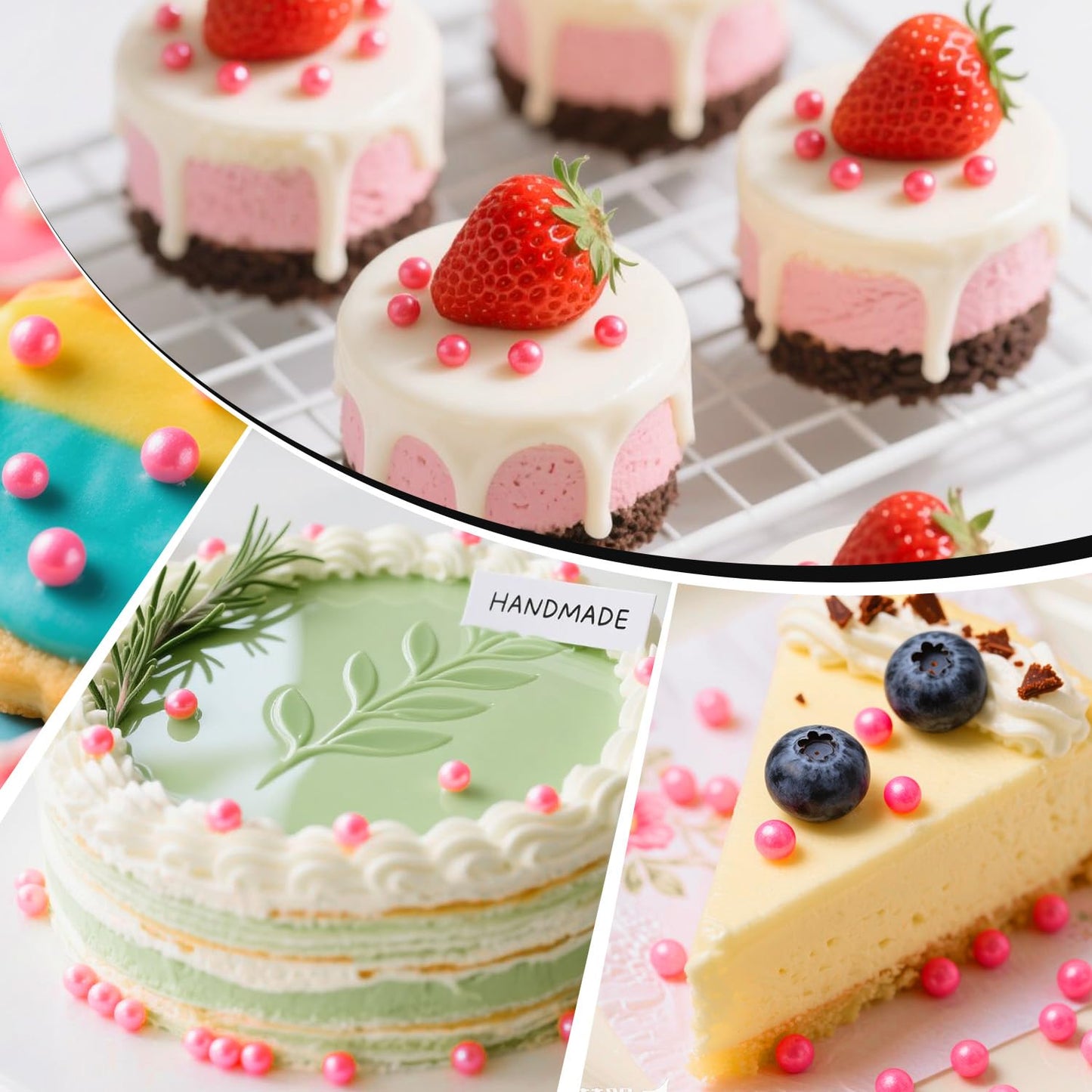 Deep Pink Pearl Sprinkles, Edible Candy Sugar Pearls, 150g/5.29oz, Pink Sprinkles for Cake Decorating, Baking Cake Decorations, Ice Cream Toppers, Cupcakes, Wedding Party Chirstmas Supplies