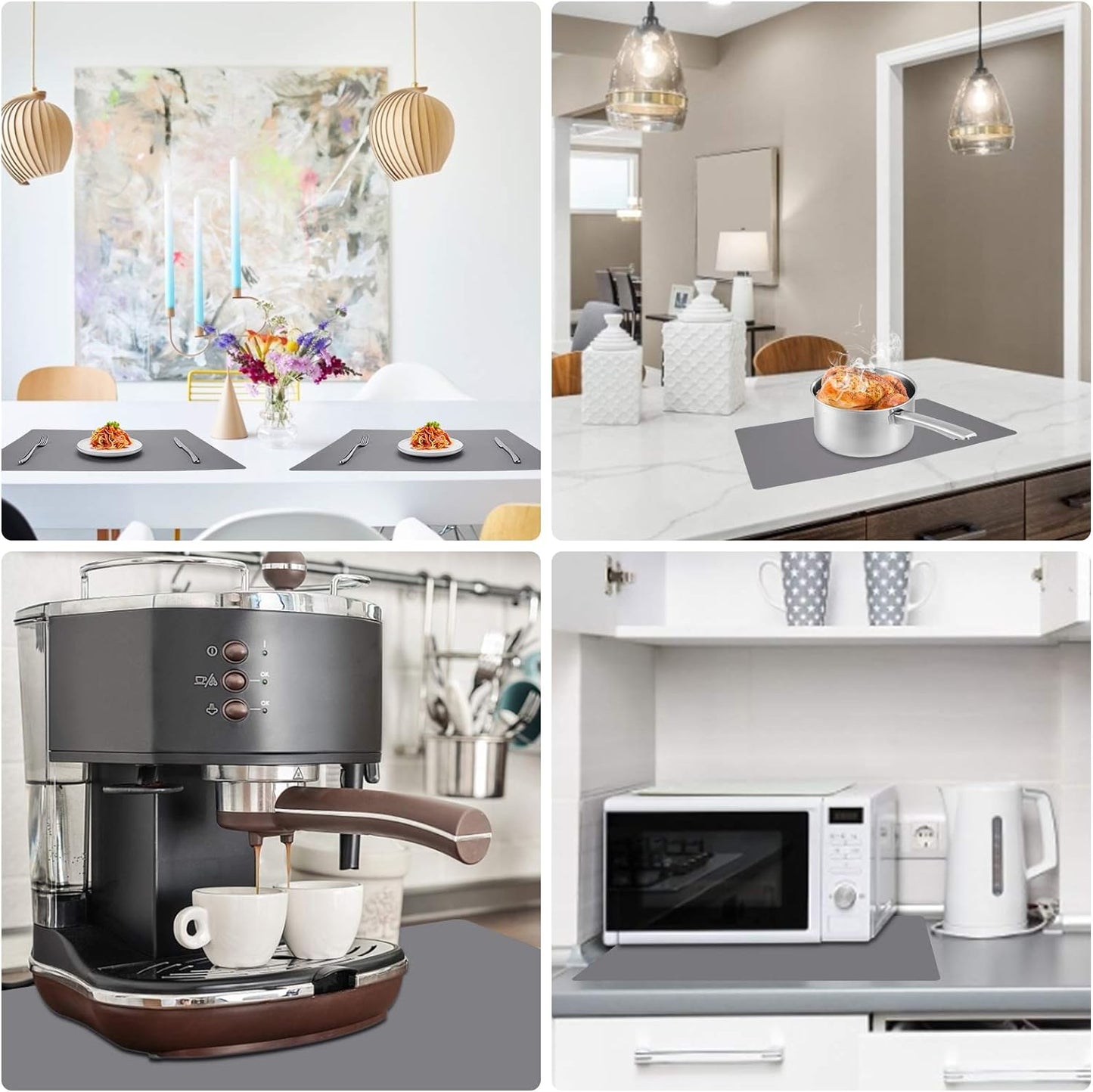 Gartful Extra Large Silicone Mats for Countertop, 28" by 20" Multipurpose Mat, Counter Table Protector, Desk Saver Pad, Placemat Nonstick Nonskid Heat-Resistant Pad, Dark Gray